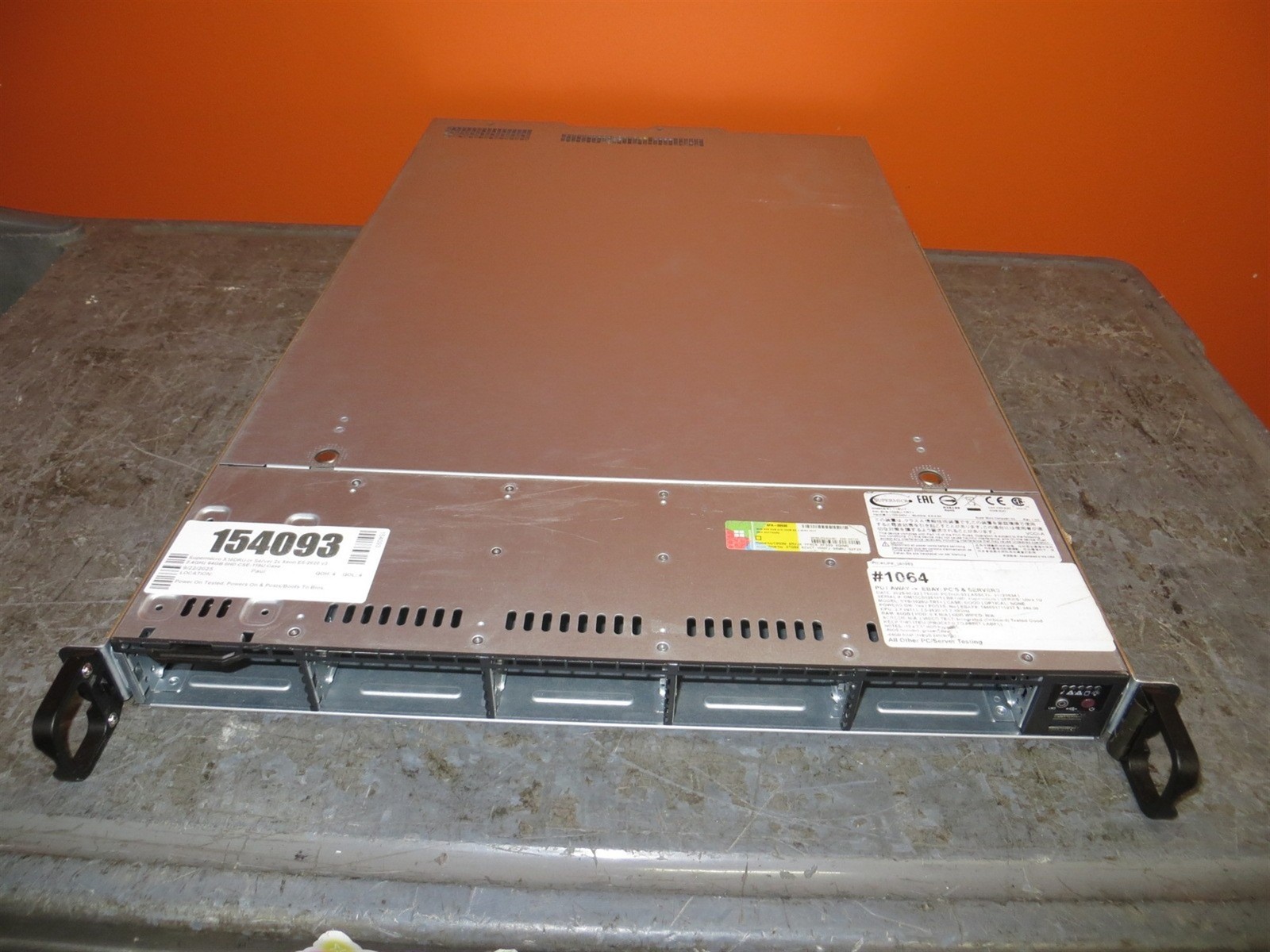 Supermicro X10DRU-i+ Server 2x Xeon E5-2620 v3 2.4GHz 64GB 0HD CSE-119U Case