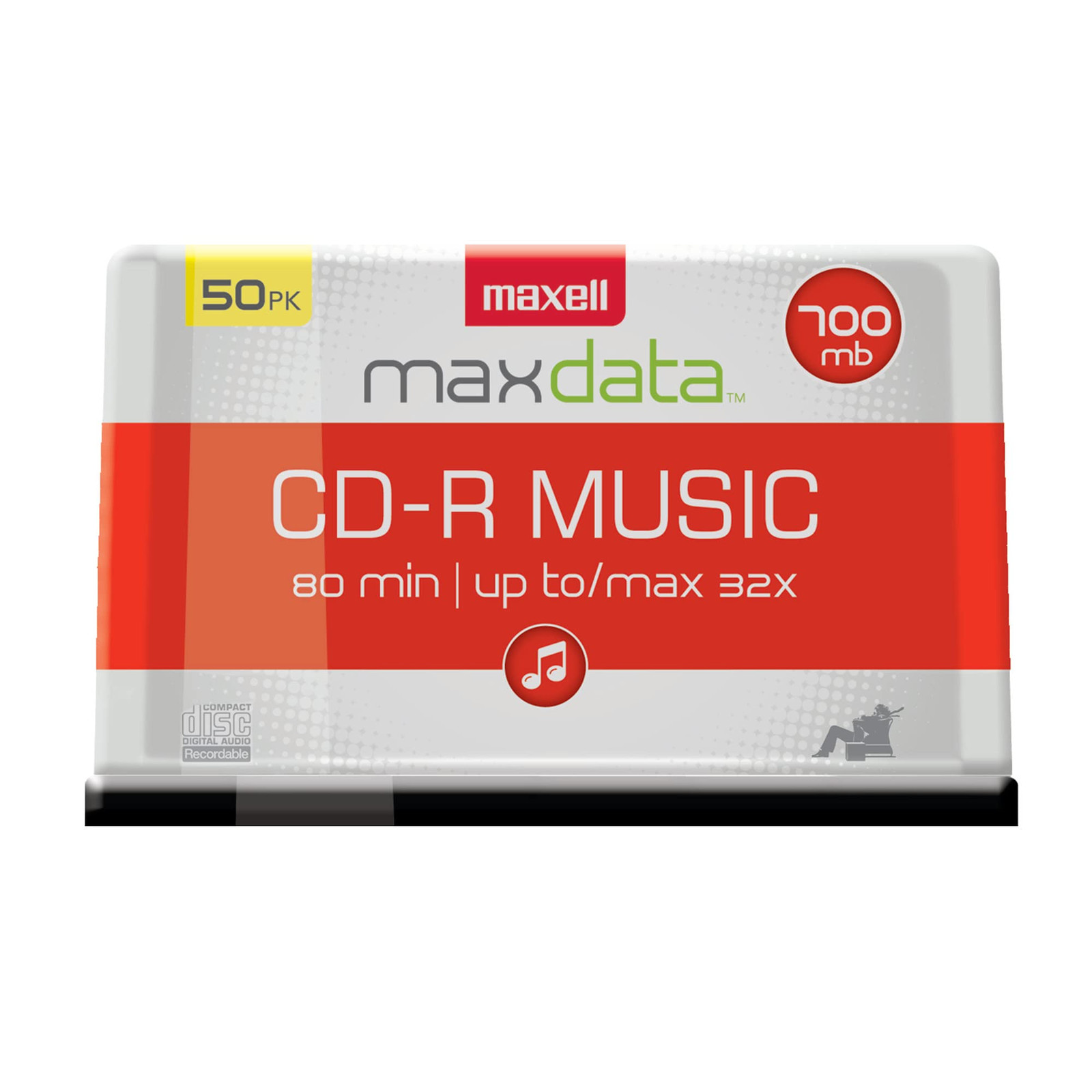 Maxell CD-r Music Spindle, Audio Only, Blank Media, 50-Pack(625156) Electronics