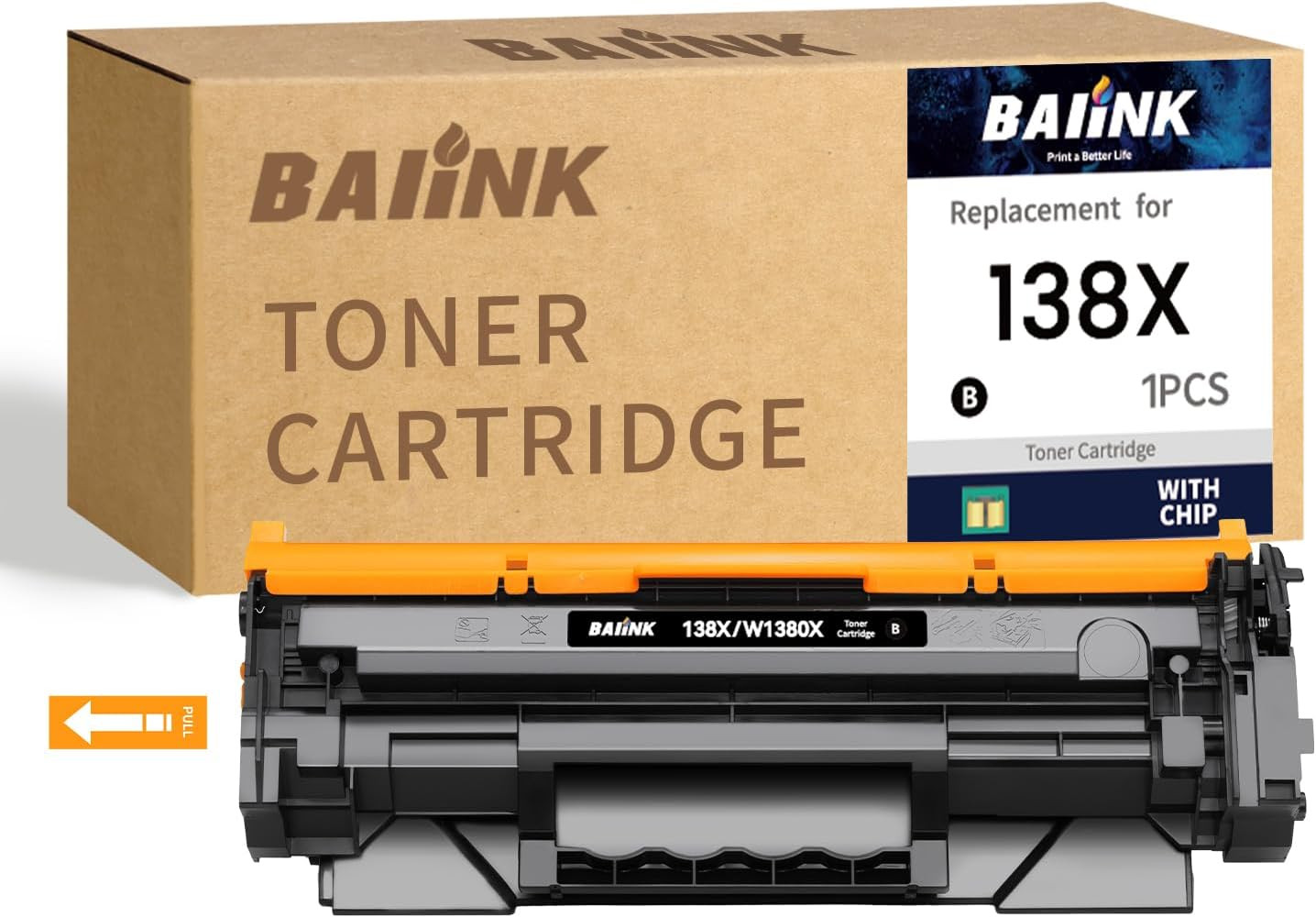 138X Toner Cartridge (With CHIP) Black Replacement for HP 138X W1380X 138A W1380