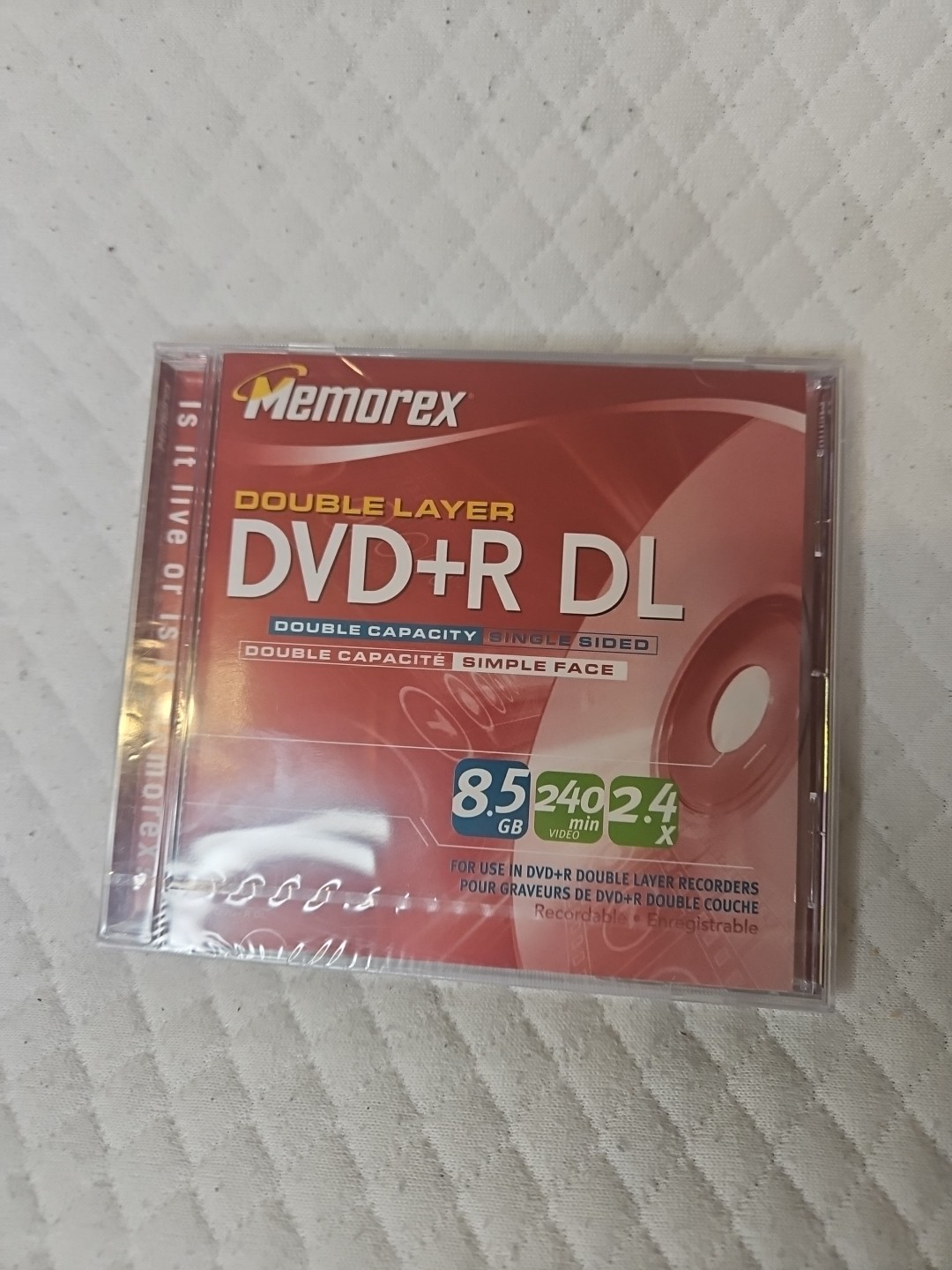 Memorex Double Layer Dvd+R DL, 8.5 Gb, 240 Minutes, 2.4x  DVD New in box