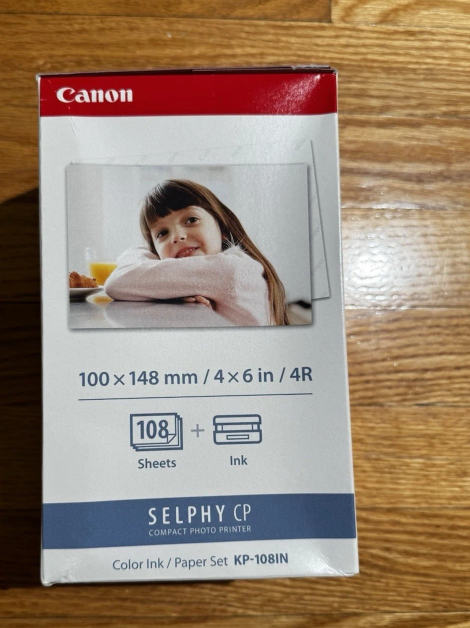 Canon 3115B001 (KP-108IN) Color Ink & Paper Set Clear/Cyan/Magenta/Yellow