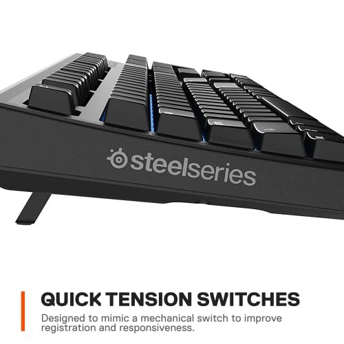 STEELSERIES APEX 100 GAMING KEYBOARD - TACTILE & SILENT - BLUE LED -  BLACK