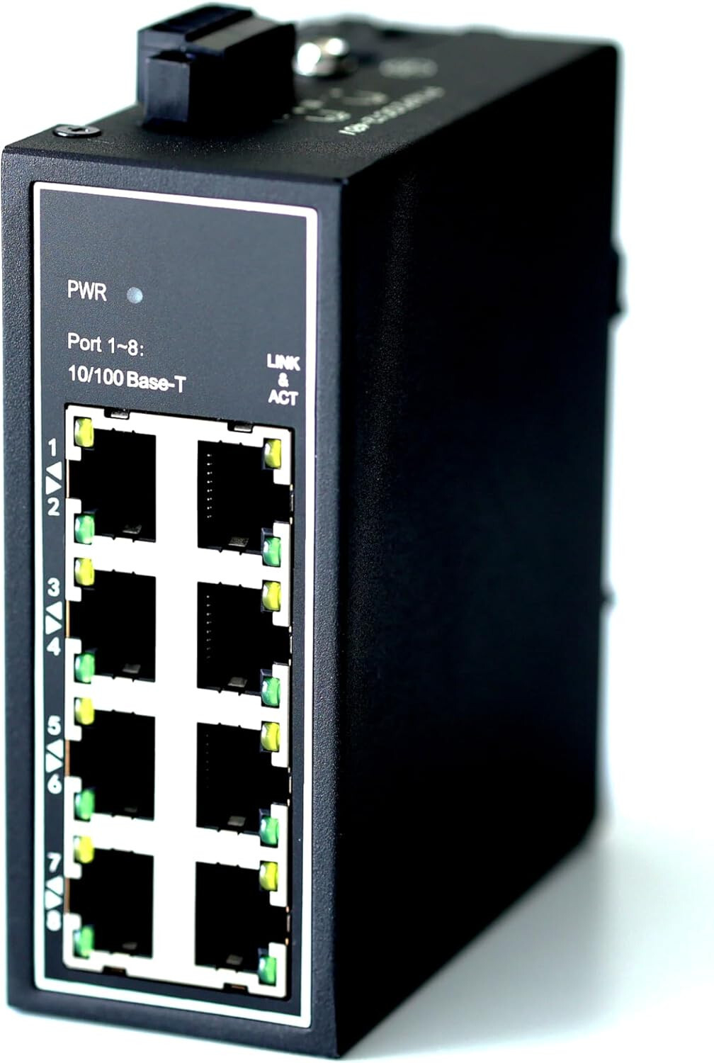 WIWAV WDH-8ET-DC 10/100Mbps Unmanaged 8-Port Industrial Ethernet Switch - Solar
