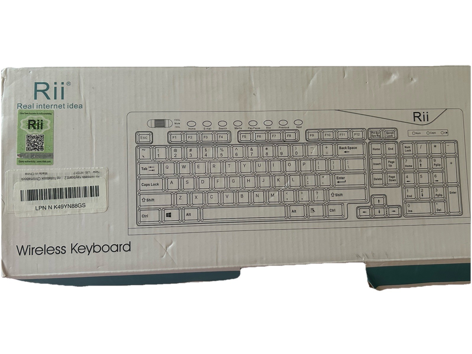 NEW REAL INTERNET IDEA RII MULTIMEDIA WIRELESS KEYBOARD MODEL RT017