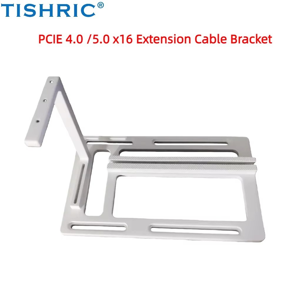 TISHRIC PCIe 4.0/5.0 X16 GPU Riser Cable Vertical Bracket Aluminum Alloy