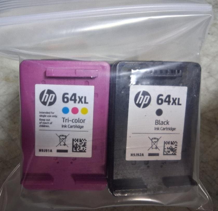 Set Genuine HP 64XL Black & 64XL Color Inkjets Seal Intact NO BOX NO BAG