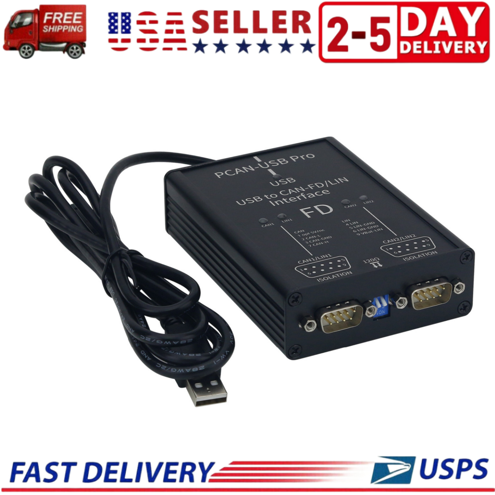 PCAN-USB Pro PCAN FD Pro 2-Channel 12Mbit/s USB to CAN-FD/LIN Adapter US