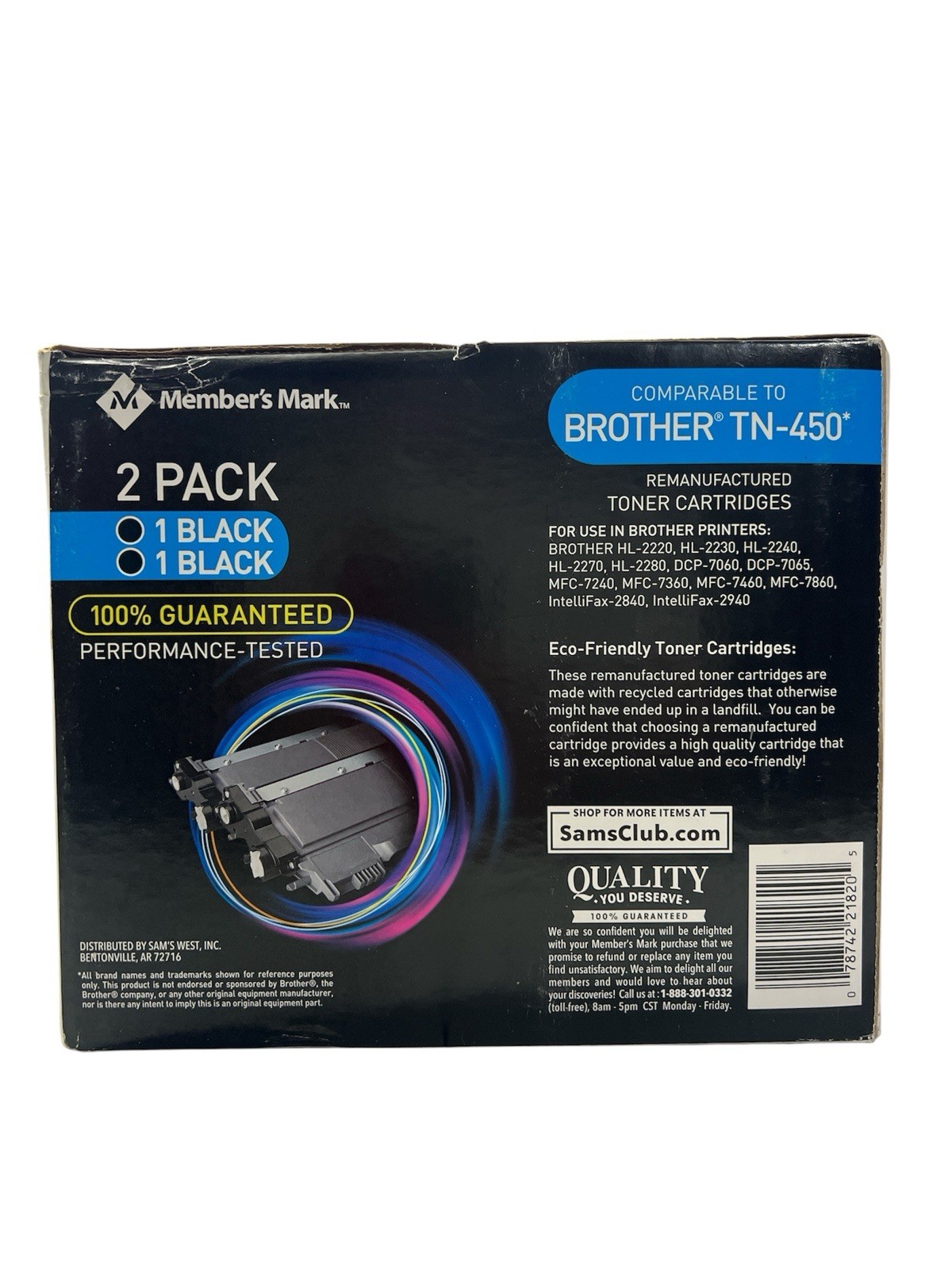 Members Mark Brother TN-450 Toner Cartridge 2-Pack Black