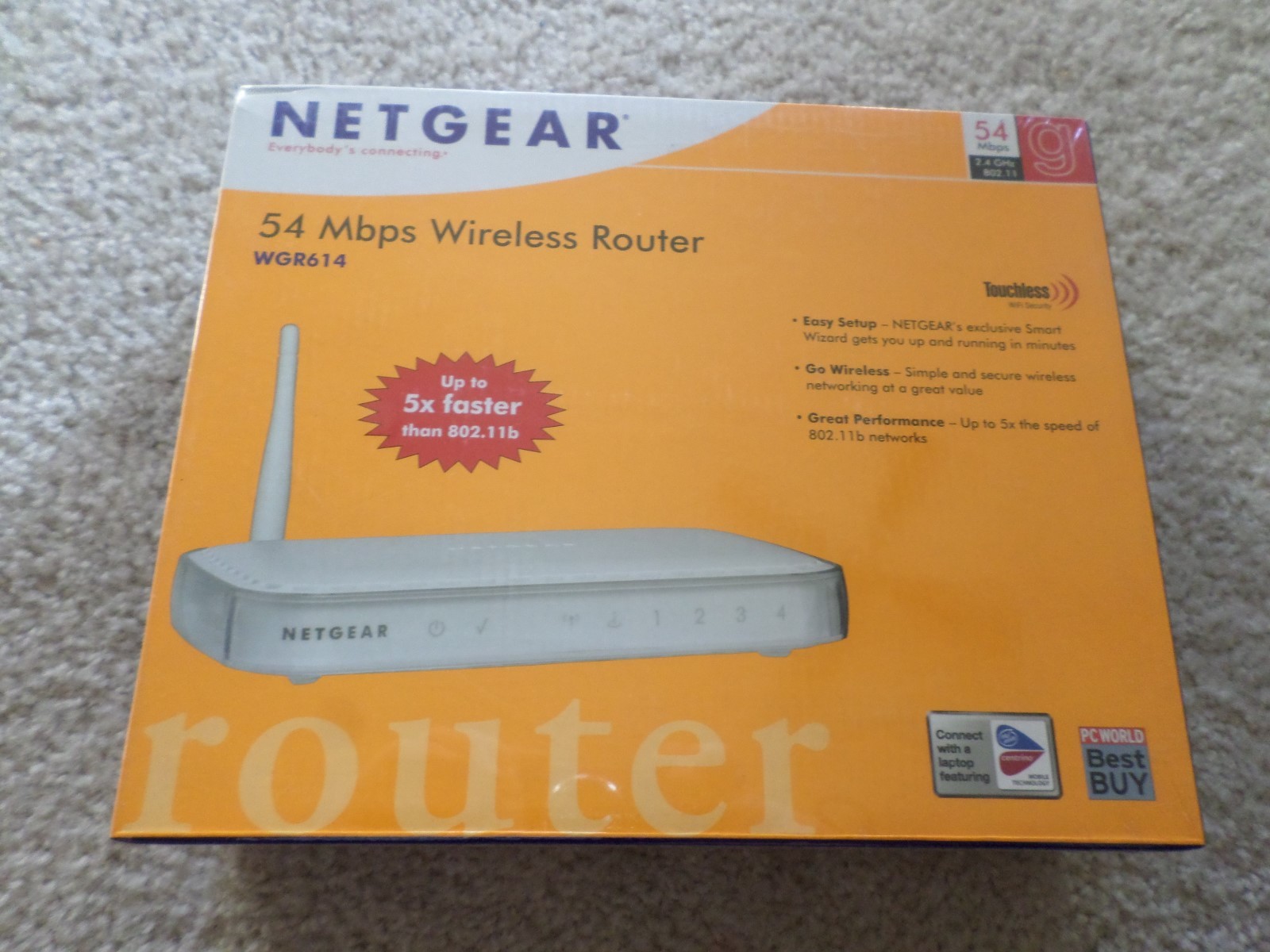 Netgear WGR614 54 Mbps 4-Port 10/100 Wireless G Router (WGR614NA)