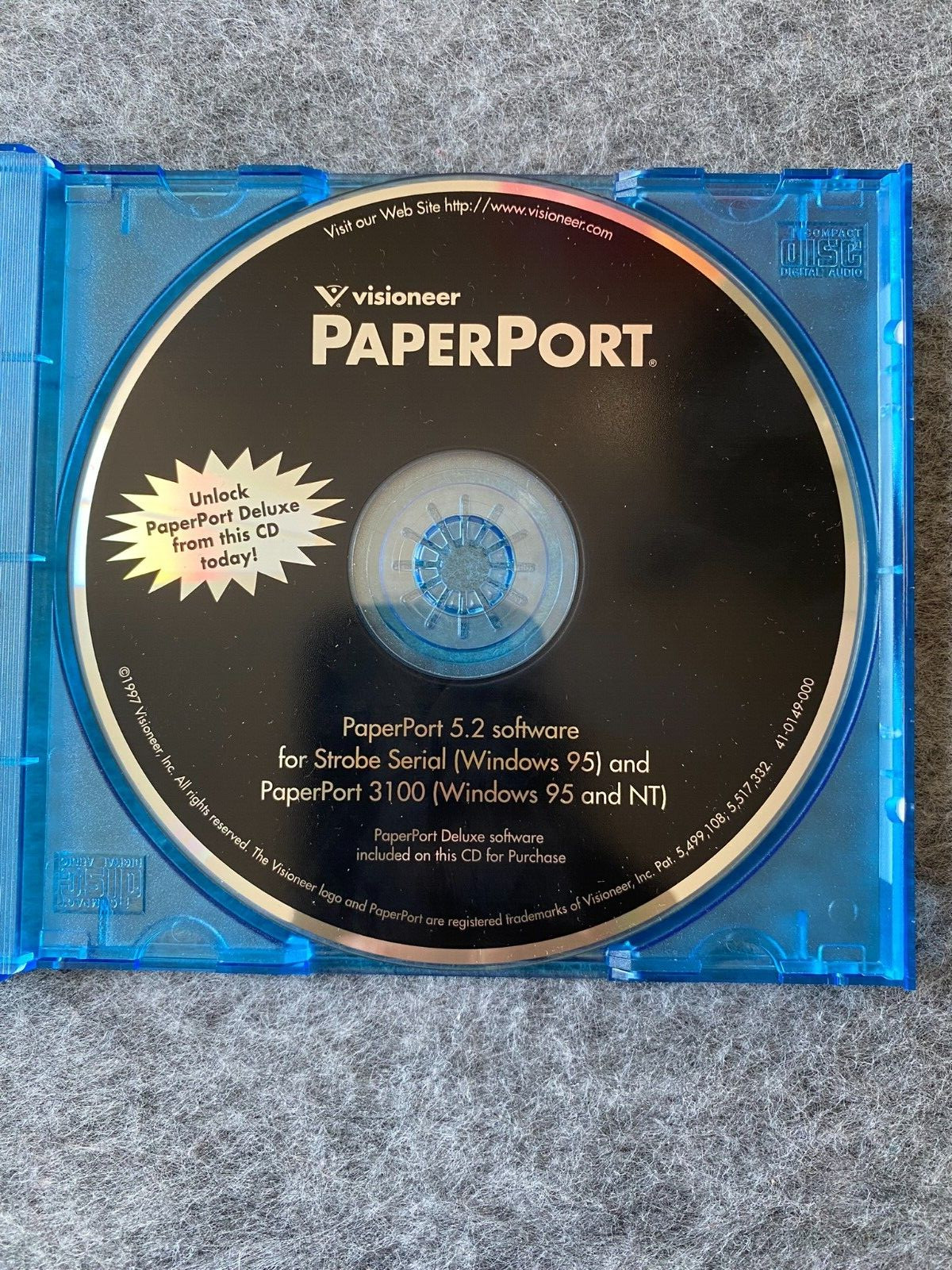 VINTAGE Visioneer PaperPort Deluxe 5.2 software PC CD-ROM - Disc Only