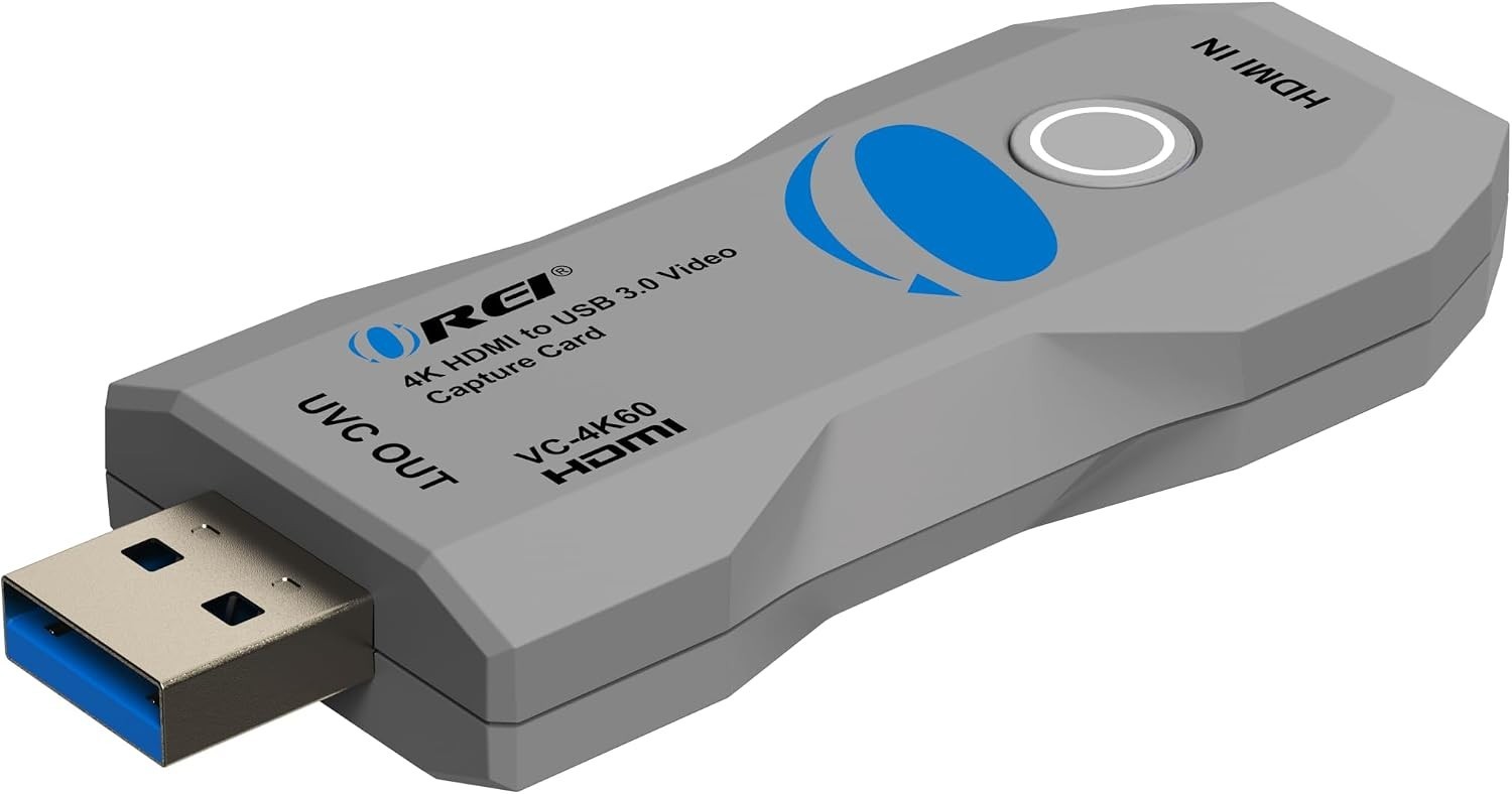 New - OREI 4K HDMI Video Capture Card – USB 3.0, 4K@60Hz, HDR10, VRR, UVC/UAC