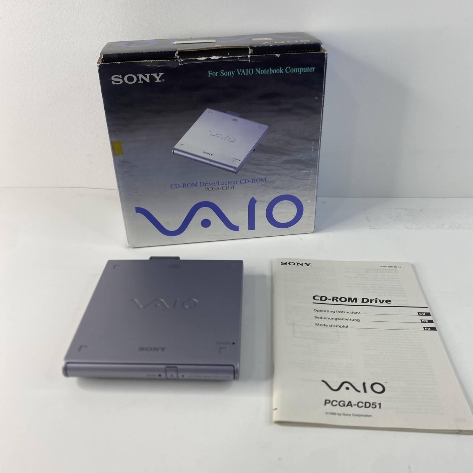 SONY PCGA-CD51 External Portable CD-ROM Drive VAIO Vintage From Japan