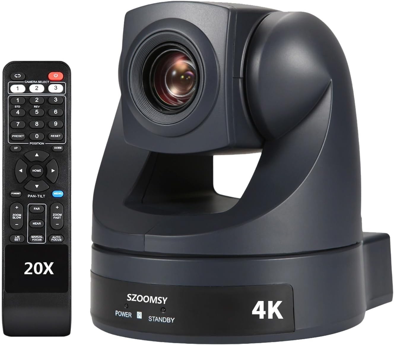 4K PTZ Camera 20x Optical Zoom with HDMI USB Conference Room Webcam for Teams