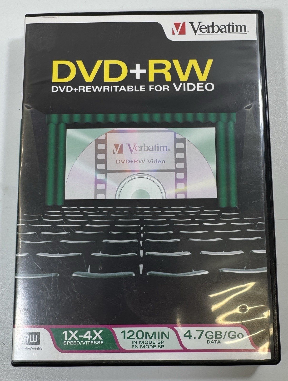 Lot of 3 Verbatim DVD+RW ReWritable for Video 4.7GB 120 Min 1X-4X Slim Cases