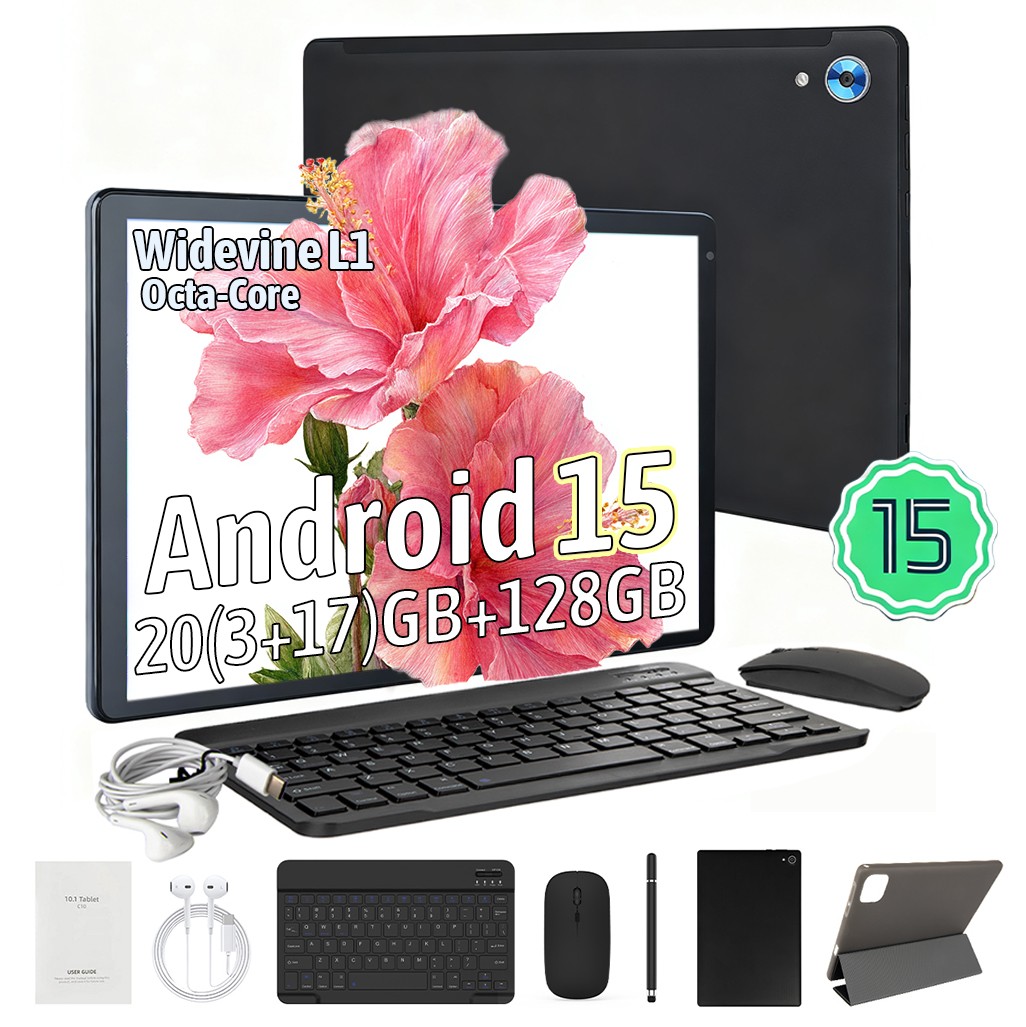 2025 Android 15 Tablet 11 Inch 20GB RAM 128GB ROM Widevine L1 WiFi Camera HD IPS