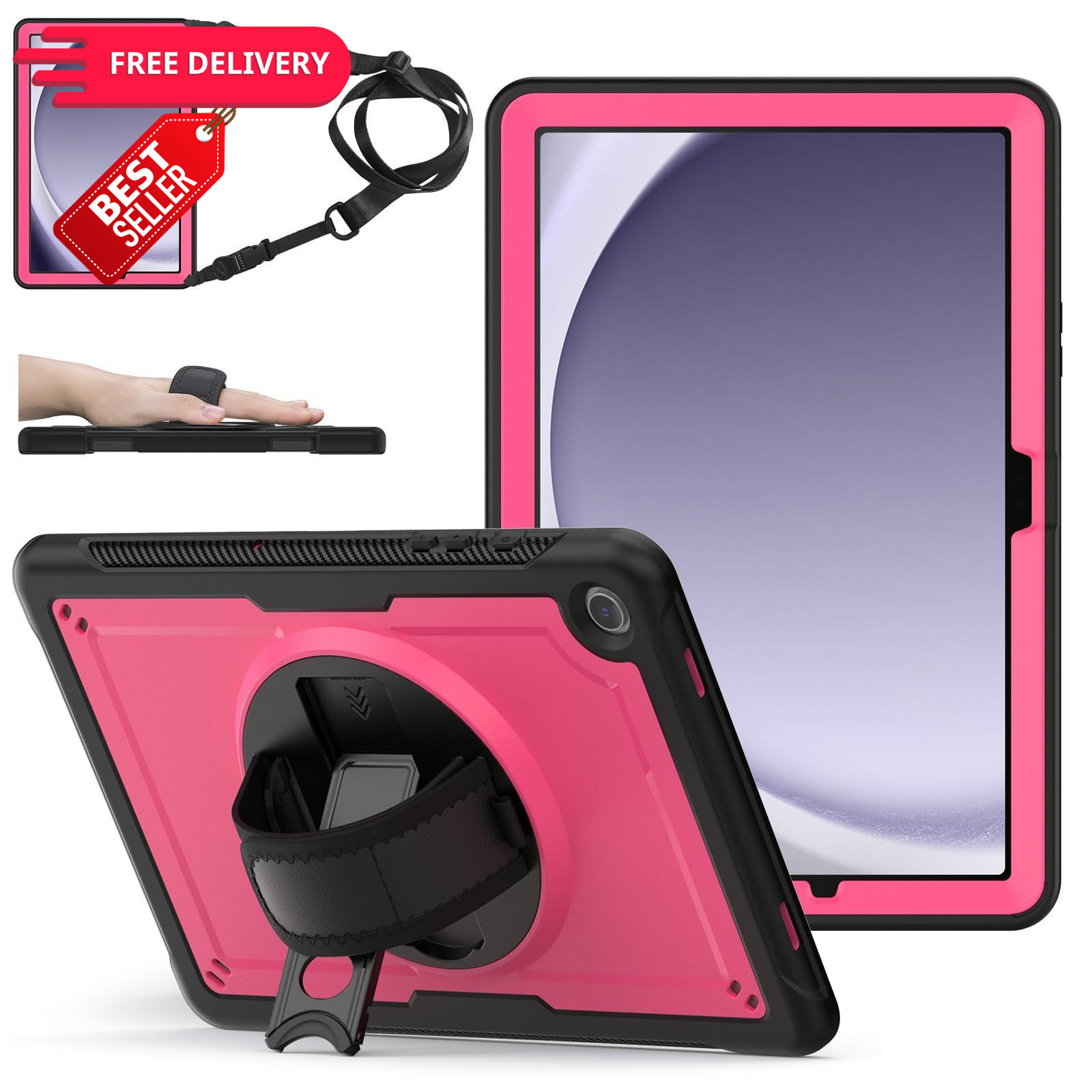 ZenRich Rugged Case for Samsung Galaxy Tab A9 Plus / A9+ rose-slim hard case