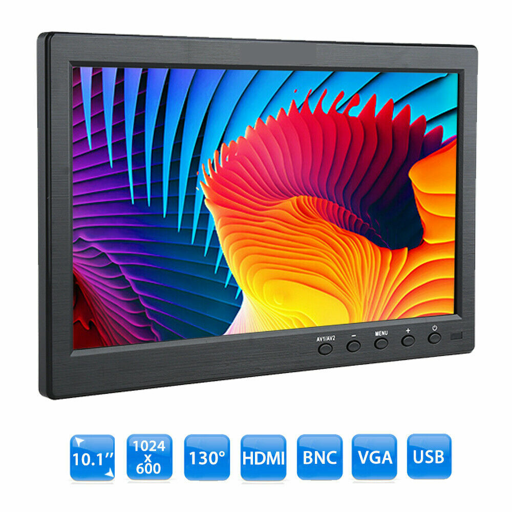10 inch Monitor 1024x600 HDMI Monitor USB VGA AV screen with Remote Control