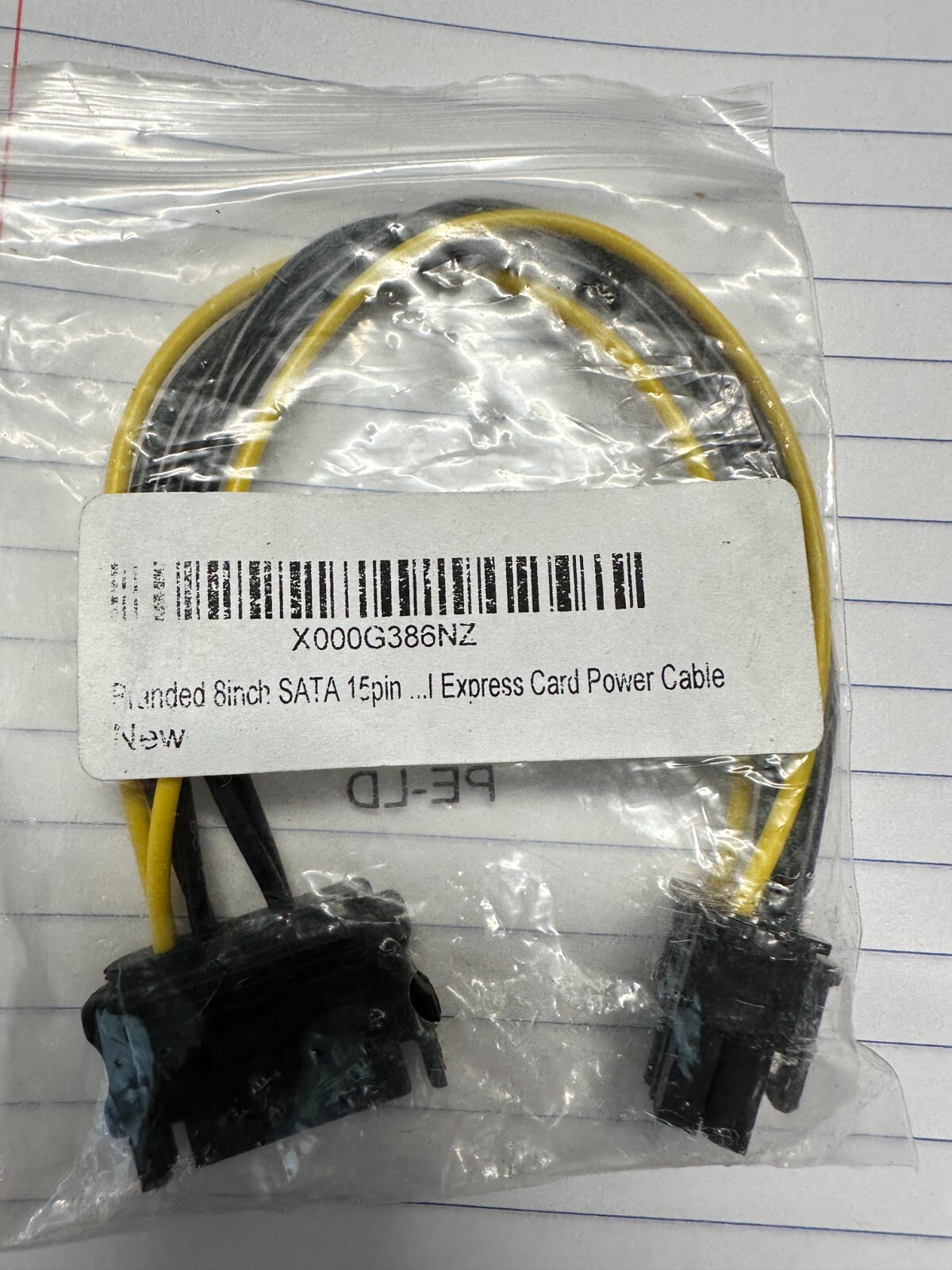 Branded 8in SATA 15pin to 6pin PCI Express Card Power Cable new.