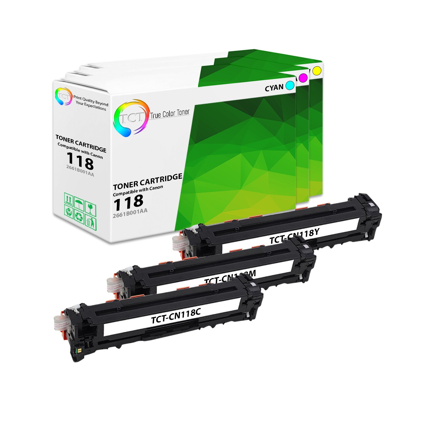TCT 3PK 118 Color Toner Cartridge Set For Canon Imageclass MF8350 MF8380 MF8580