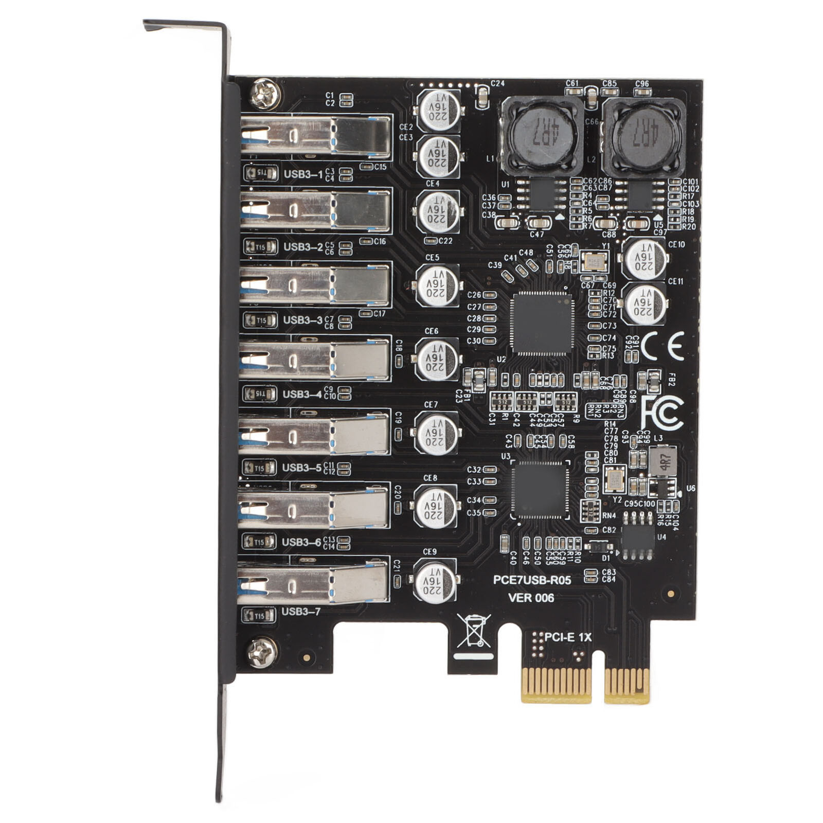7 Port PCIE Expansion Card PCIE To USB3.2 Expansion Card 5Gbps High FOD