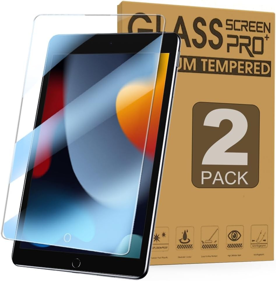 2 Packs Anti Blue Light Screen Protector for iPad 10.2-inch, Tempered Glass