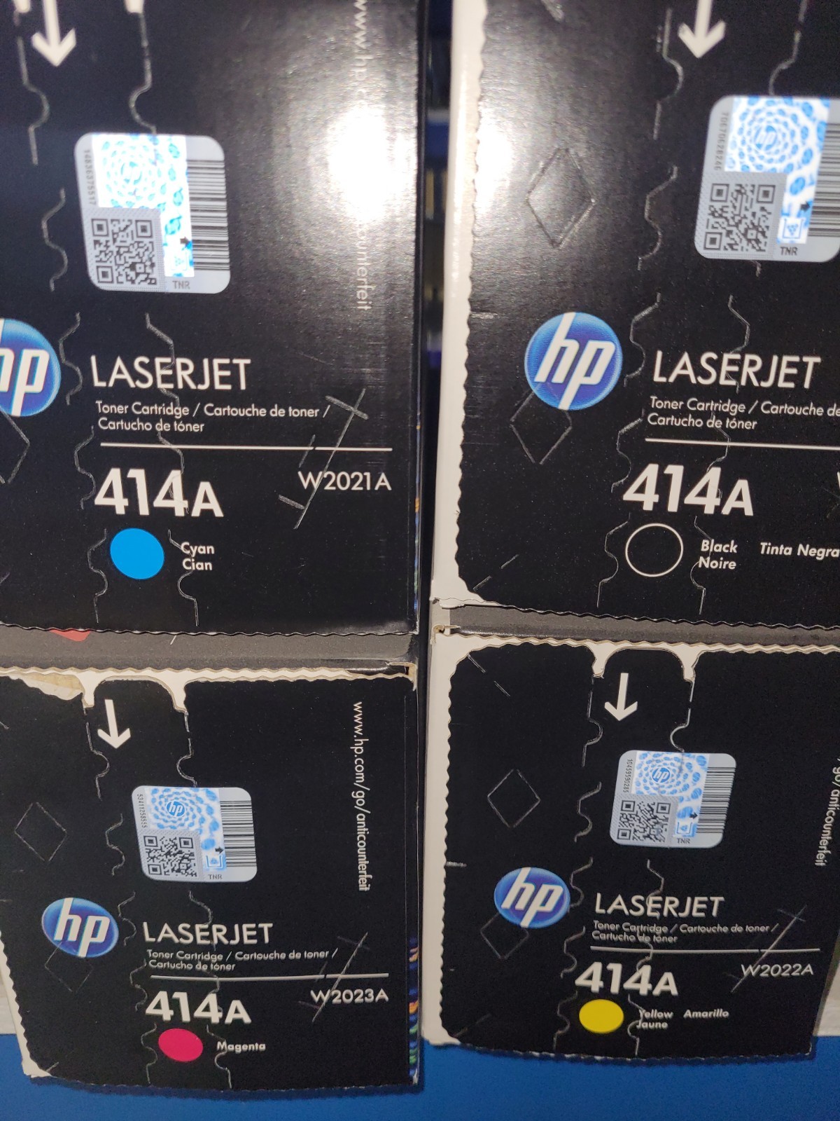 HP 414A Black Cyan Magenta Yellow Set W2020A W2021A W2022A W2023A OEM Sealed Box