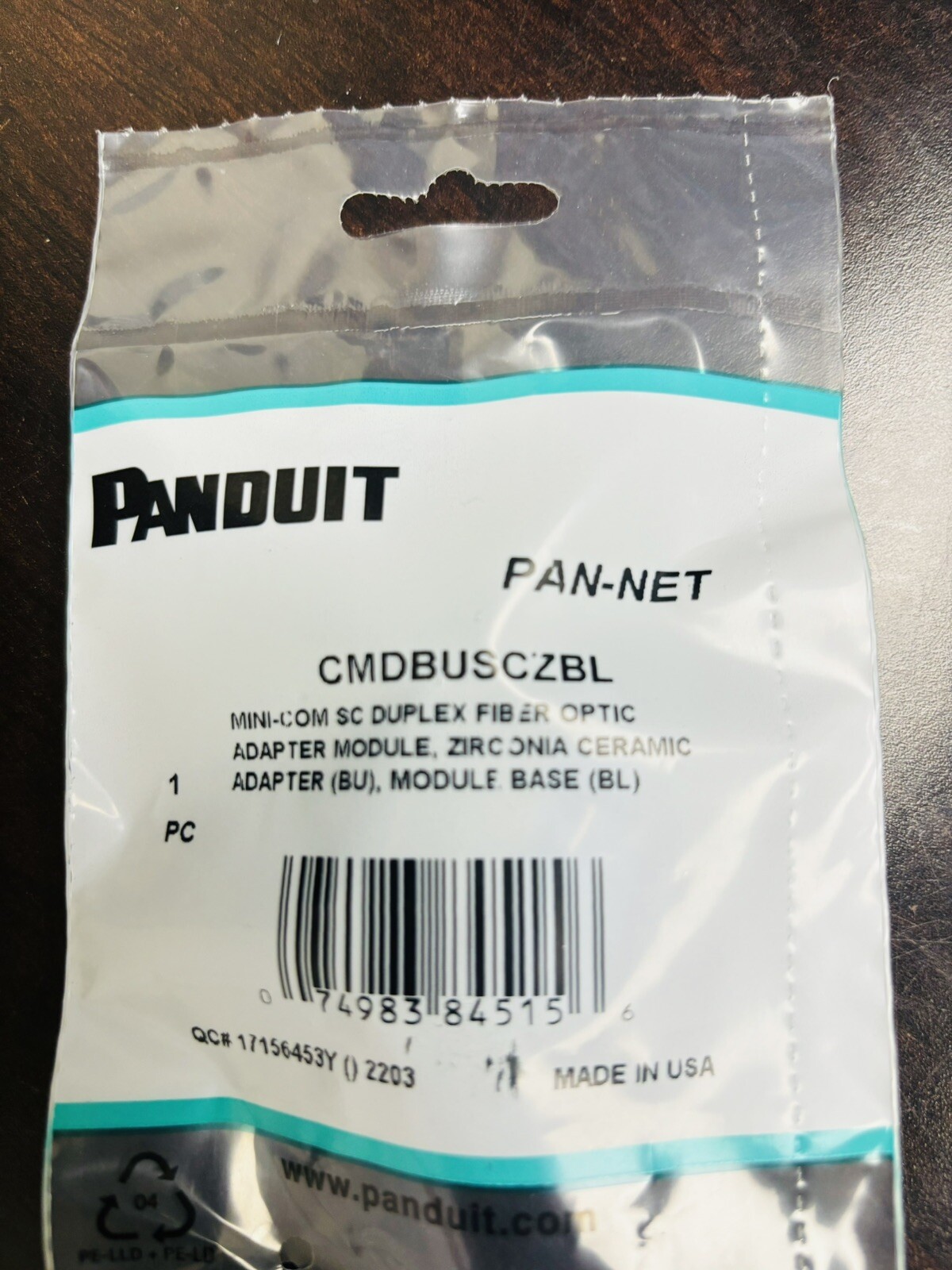 CMDBUSCZBL (Panduit)SC Duplex mini-com Module Fiber Optic Adapter Split Sleeves 