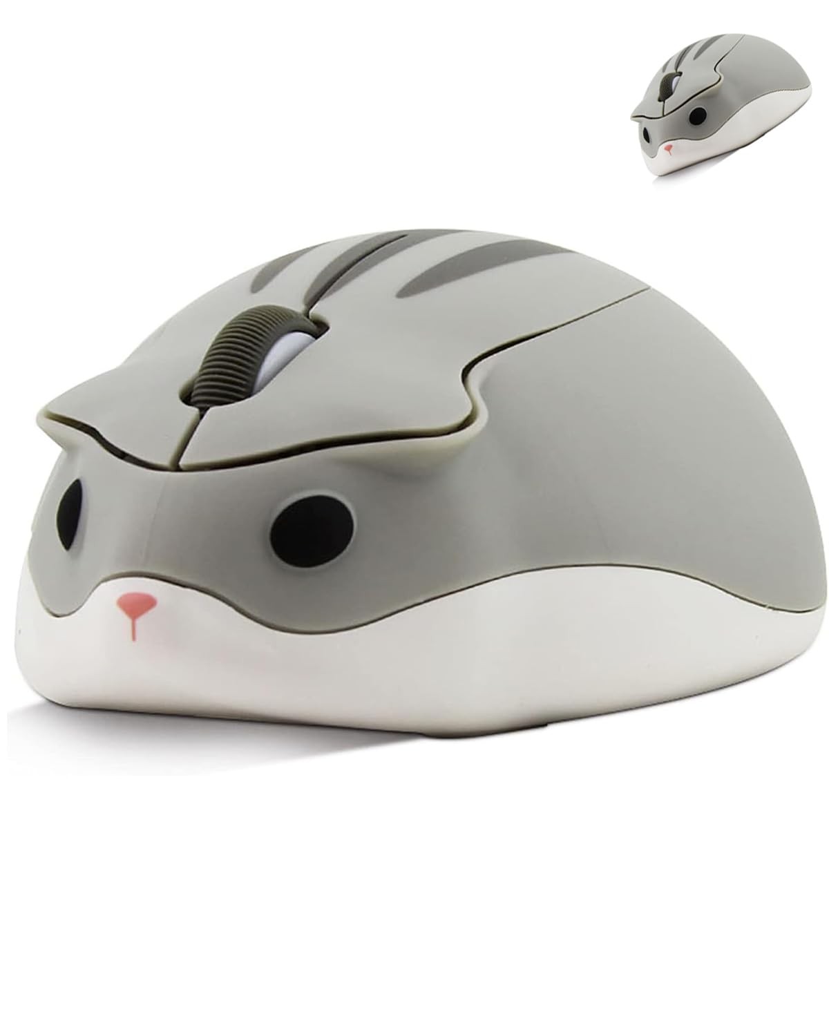 Wireless Mouse Cute Hamster Shape Silent Click Portable Compact Optical 1200DPI