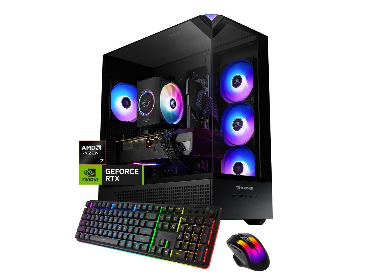 iBUYPOWER Element Gaming PC Desktop Computer AMD Ryzen 7 8700F CPU, NVIDIA GeFor