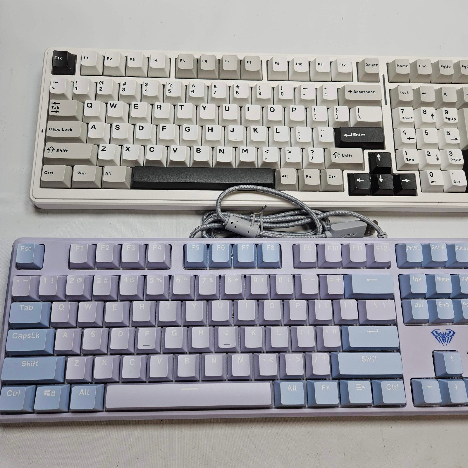 LOT OF 2 AULA MECHANICAL KEYBOARDS F99 AND AULA F99 F2088 Pro RGB GAMER OFFICE