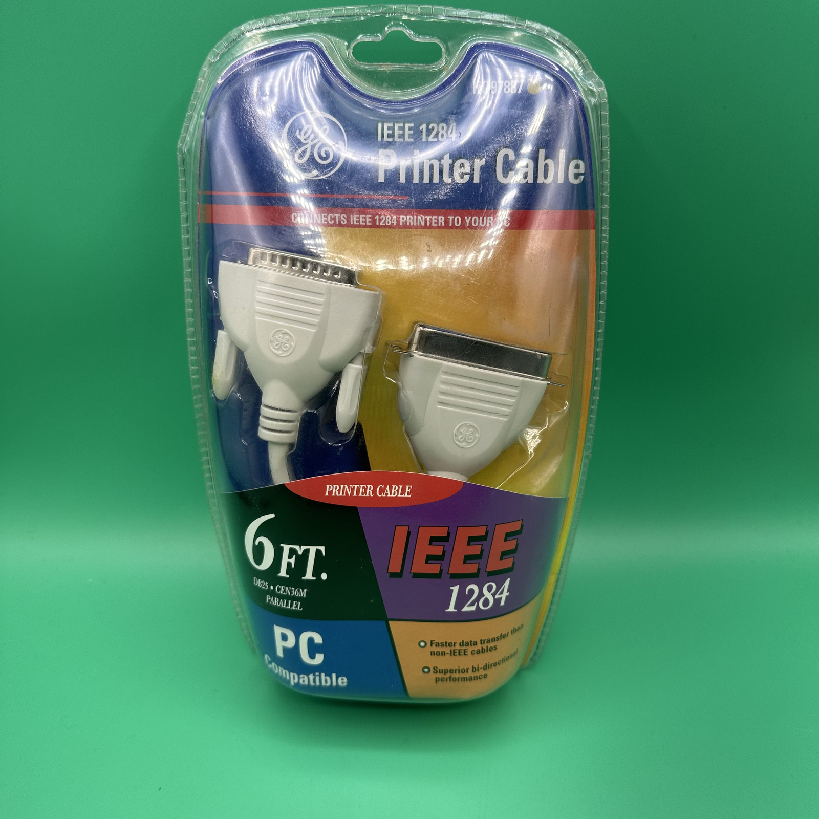 GE - IEEE 1284 Printer Cable 6 Ft. Connector PC Compatiable BRAND NEW SEALED VTG