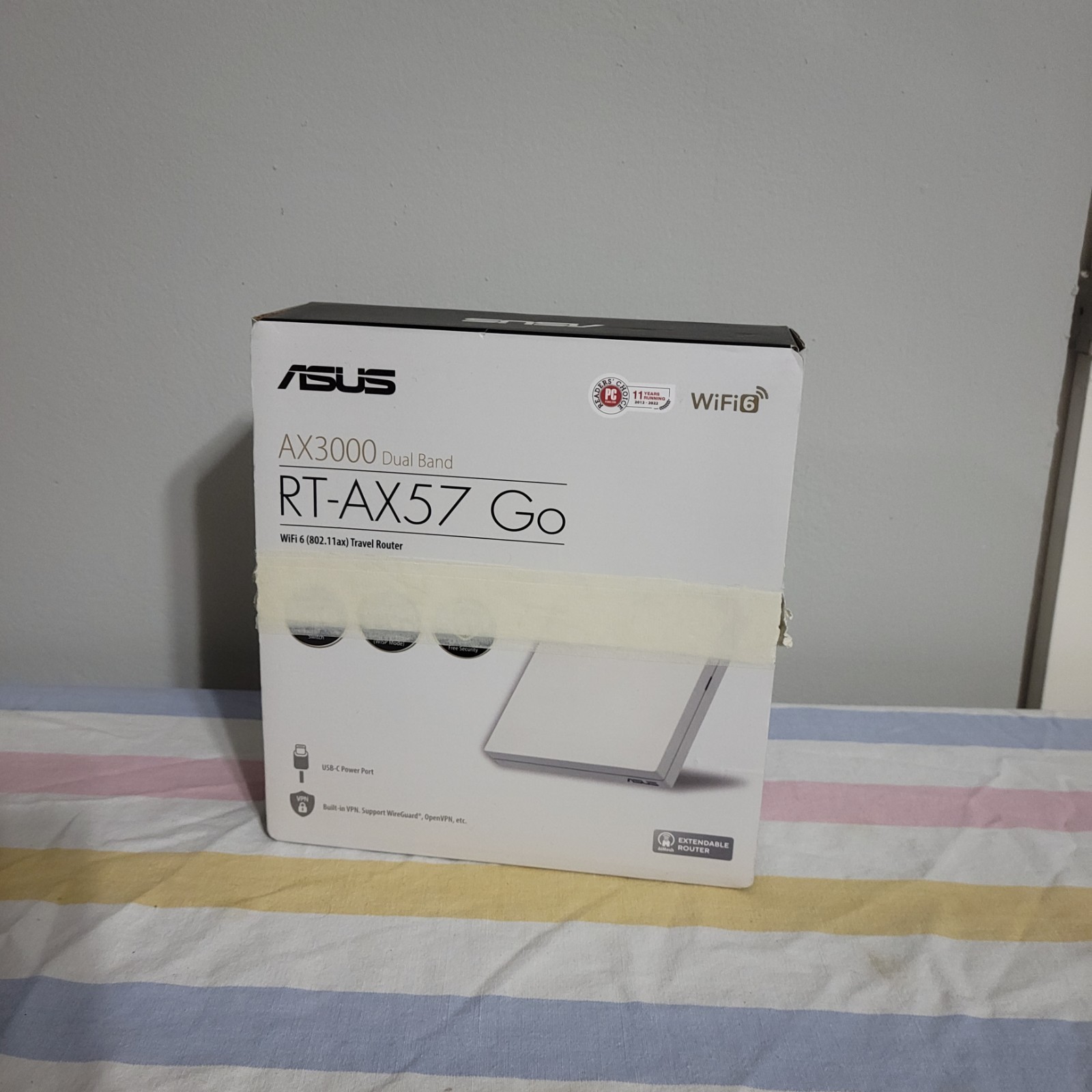 ASUS RT-AX57 Go AX3000 Wi‑Fi 6 Dual-Band Travel Router 1 LAN USB-C White