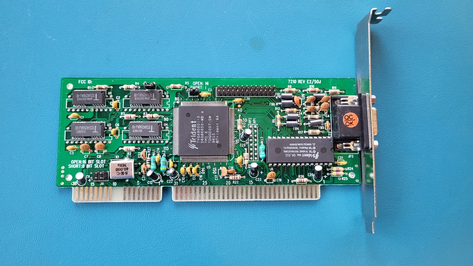 Trident TVGA9000i-3 7210 Rev E2/SOJ E2/S0J VGA ISA Video Card