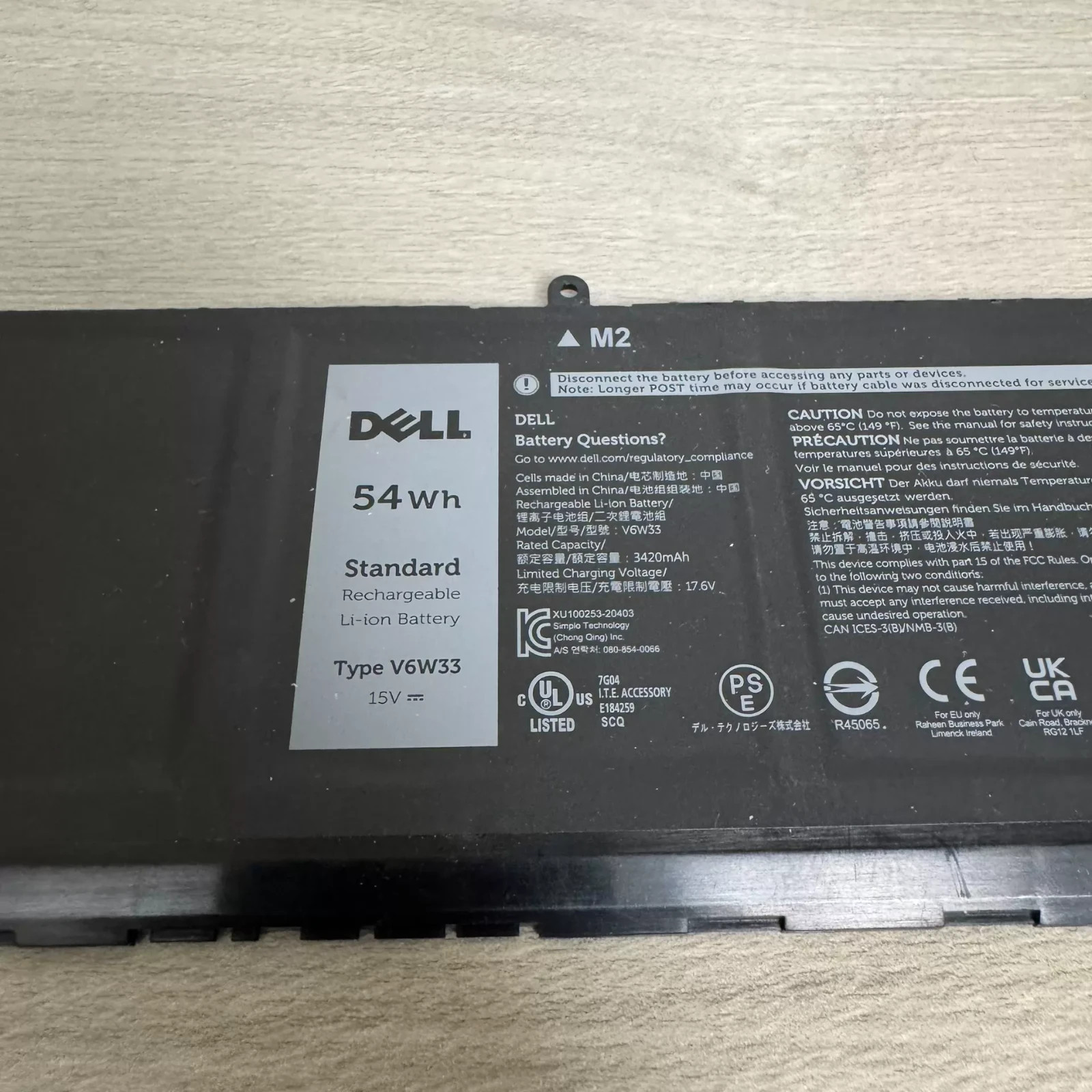 OEM Genuine 54W V6W33 Battery For Dell Inspiron 14 5410 7415 7420 7430 2-in-1