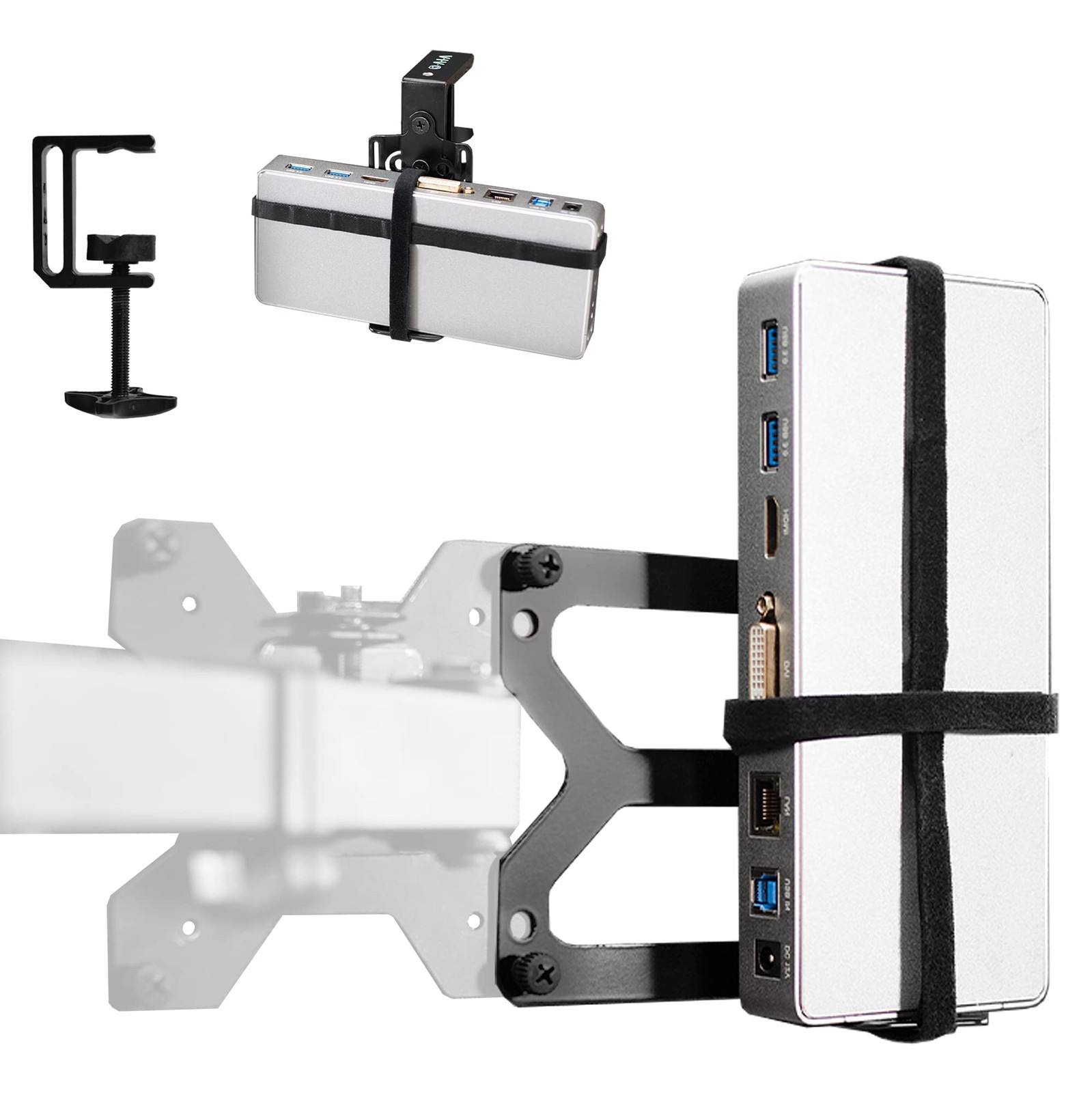 VIVO Universal Docking Station Mount for Workstation, Behind Monitor VESA Mou...