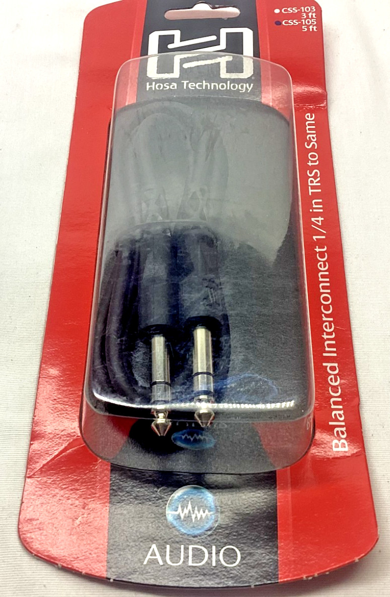 Hosa - CSS-105 -1/4 inch TRS to 1/4 inch TRS Balanced Interconnect Cable  5 ft.