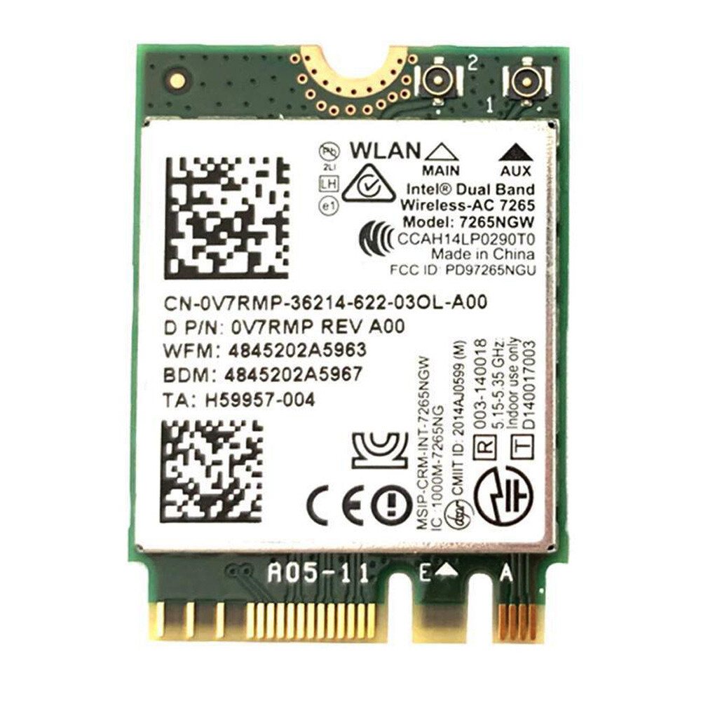 7265NGW M.2 Wireless Network Adapter Windows 11 PC Dual Band AC WiFi BT Card