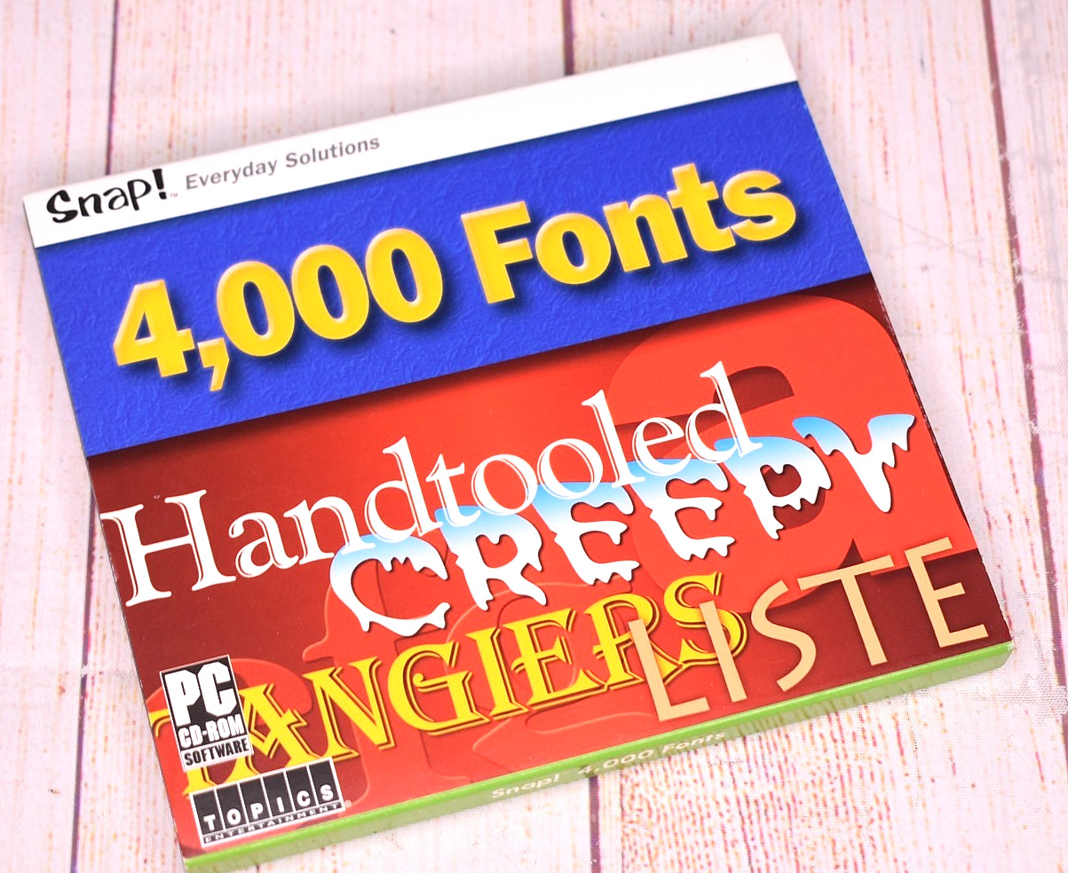 Snap Everyday Solutions 4000 Fonts PC CD-Rom Software TOPICS Entertainment 2004