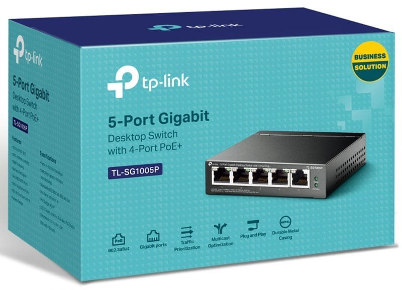 Tp-link 5-port Gigabit Desktop Poe+ Switch (TL-SG1005P) New, sealed in box
