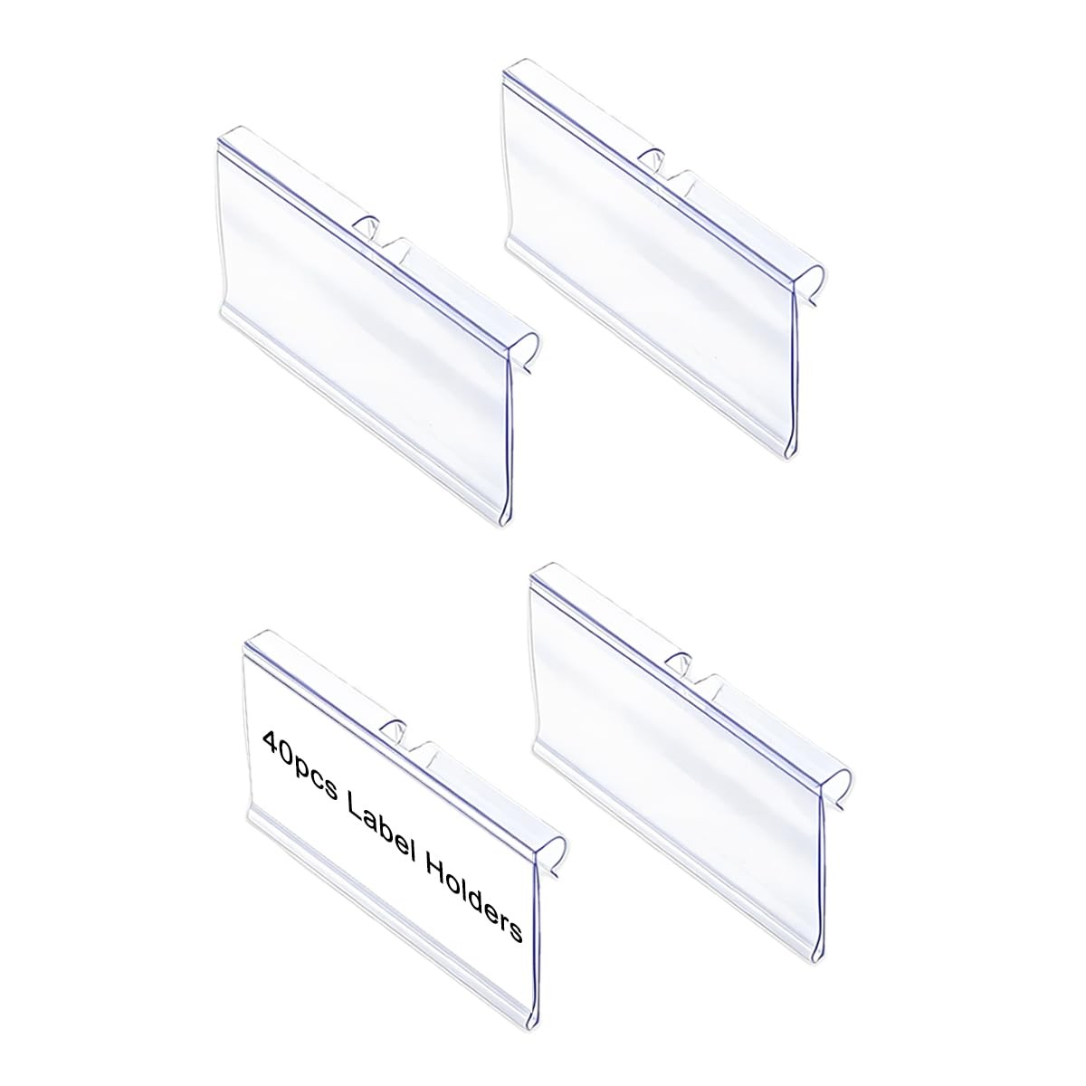 40 PCS Wire Shelf Label Holders Paper Inserts 3.94x1.50 Inch Clip Retail