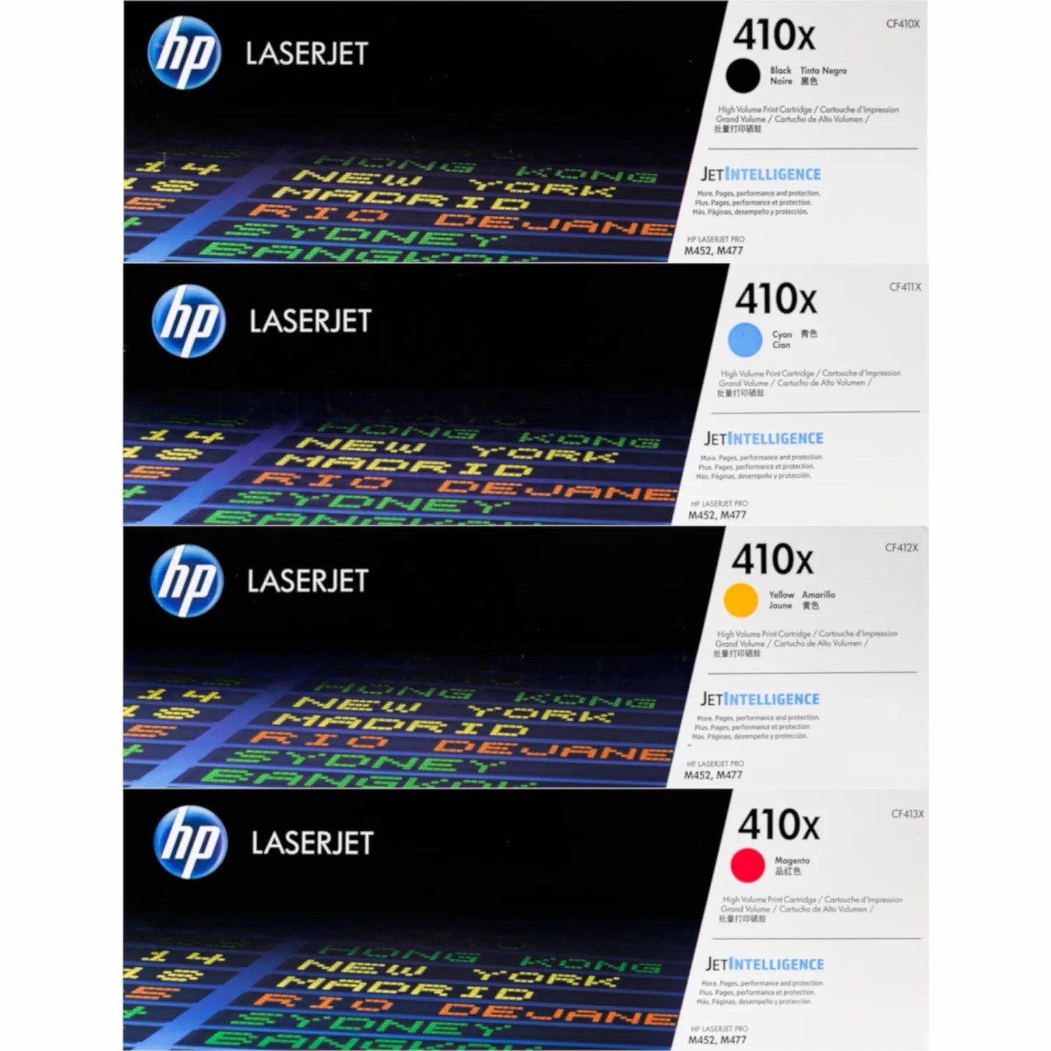 HP CF410X W2040X W2041X W2042X W2043X CMYK 4 Pack High Yield Toner Set