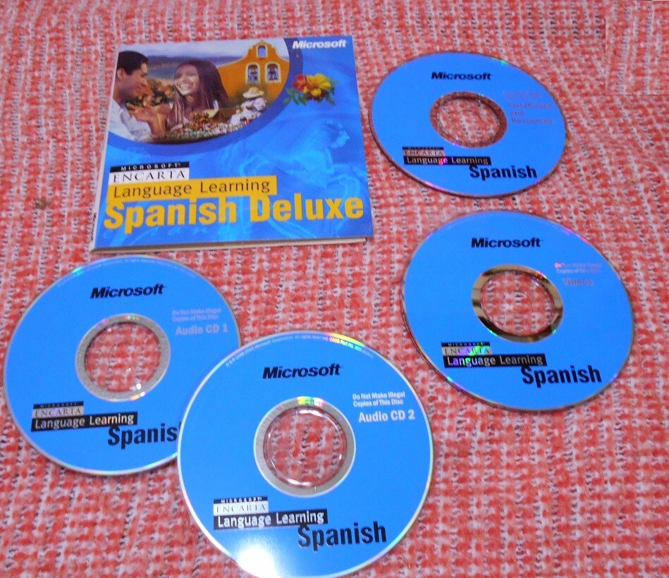 Microsoft Encarta Language Learning Spanish Deluxe - 4 CD Set, 2000 Win PC