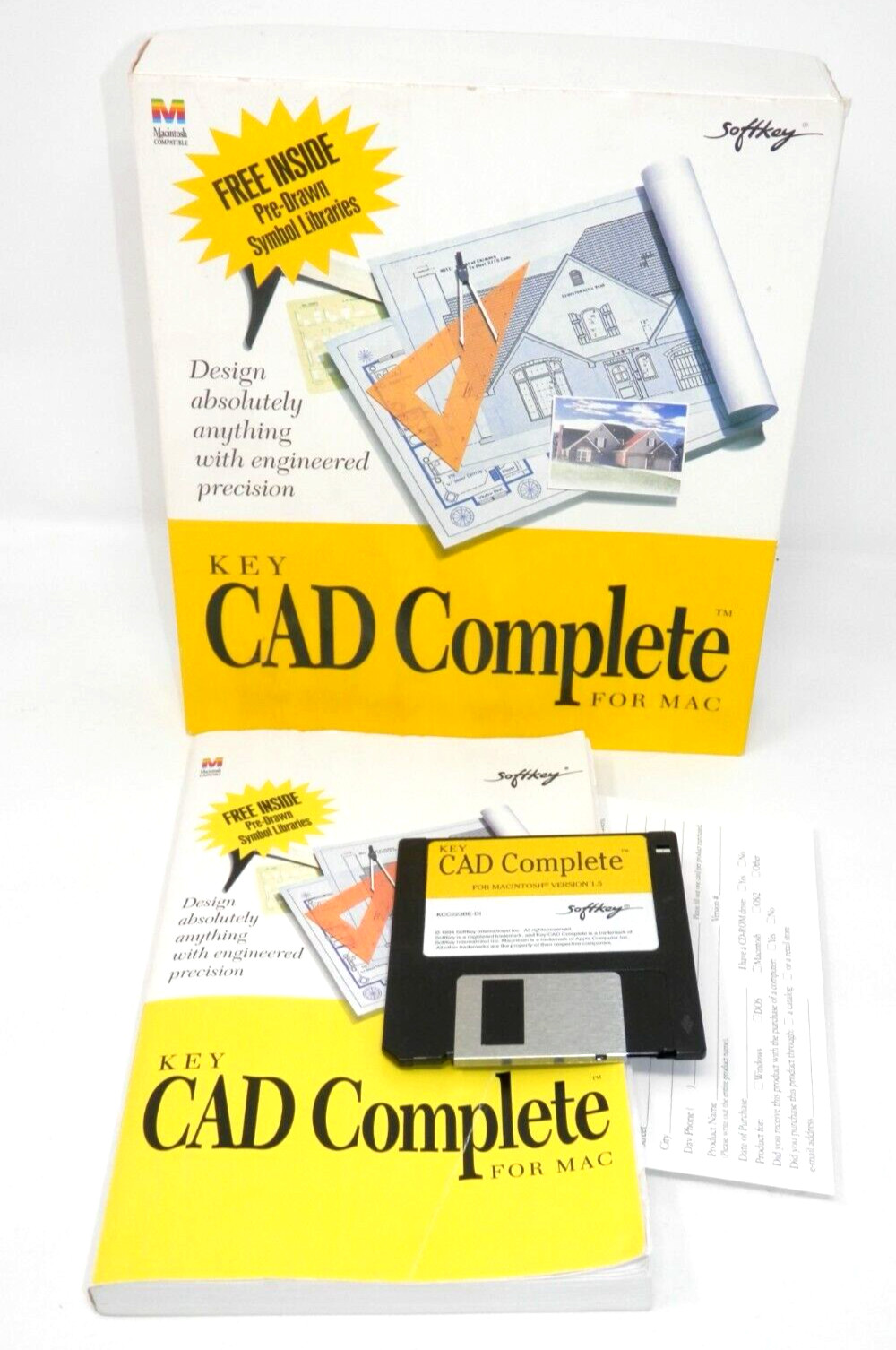 Key CAD Complete for Mac Version 1.5 • 3.5" Floppy Big Box 1994 Vintage Software