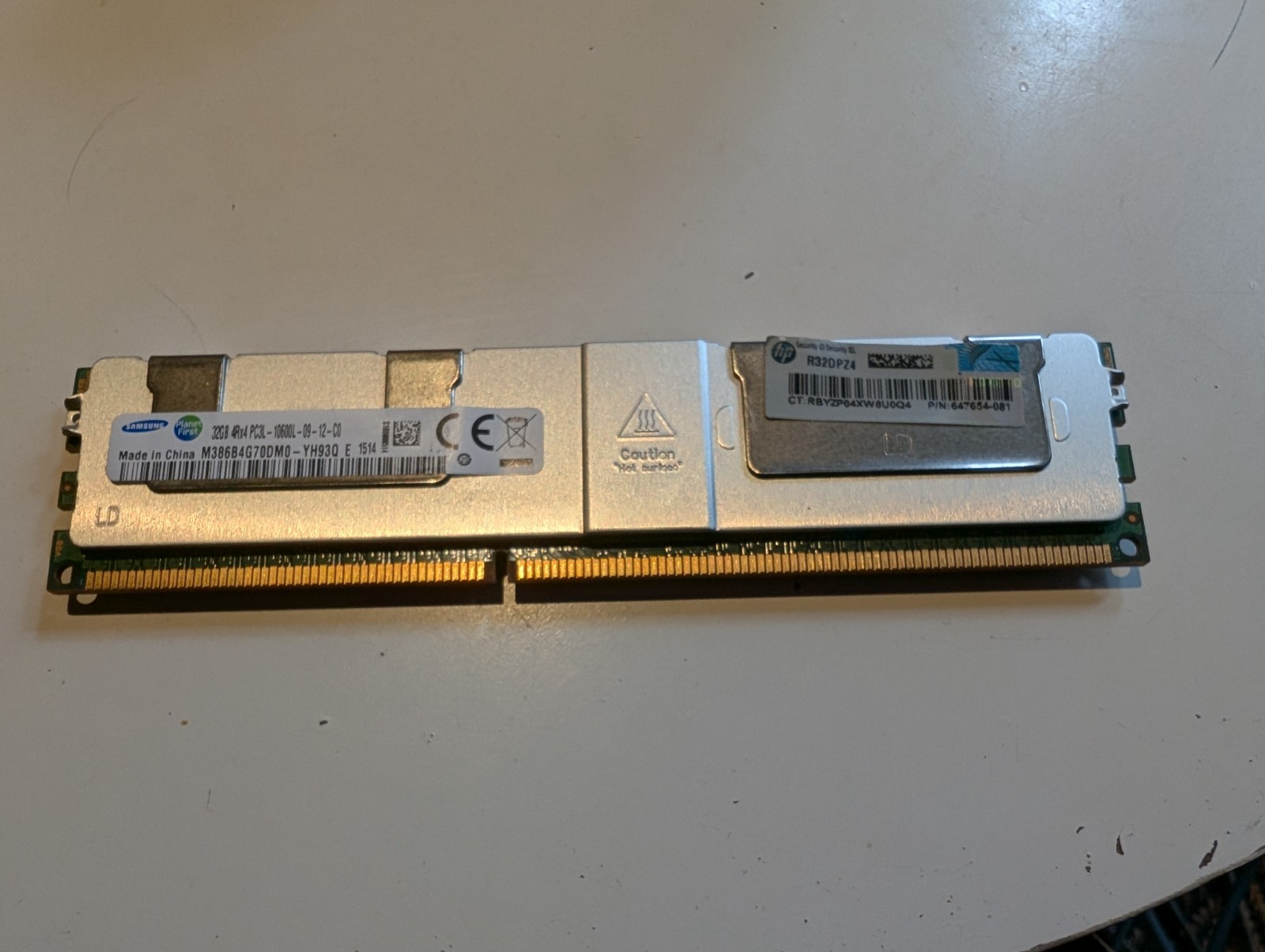 HPE 32GB 4Rx4 PC3L-10600L DDR3-1333 LRDIMM ECC Memory | 647903-B21 664693-001