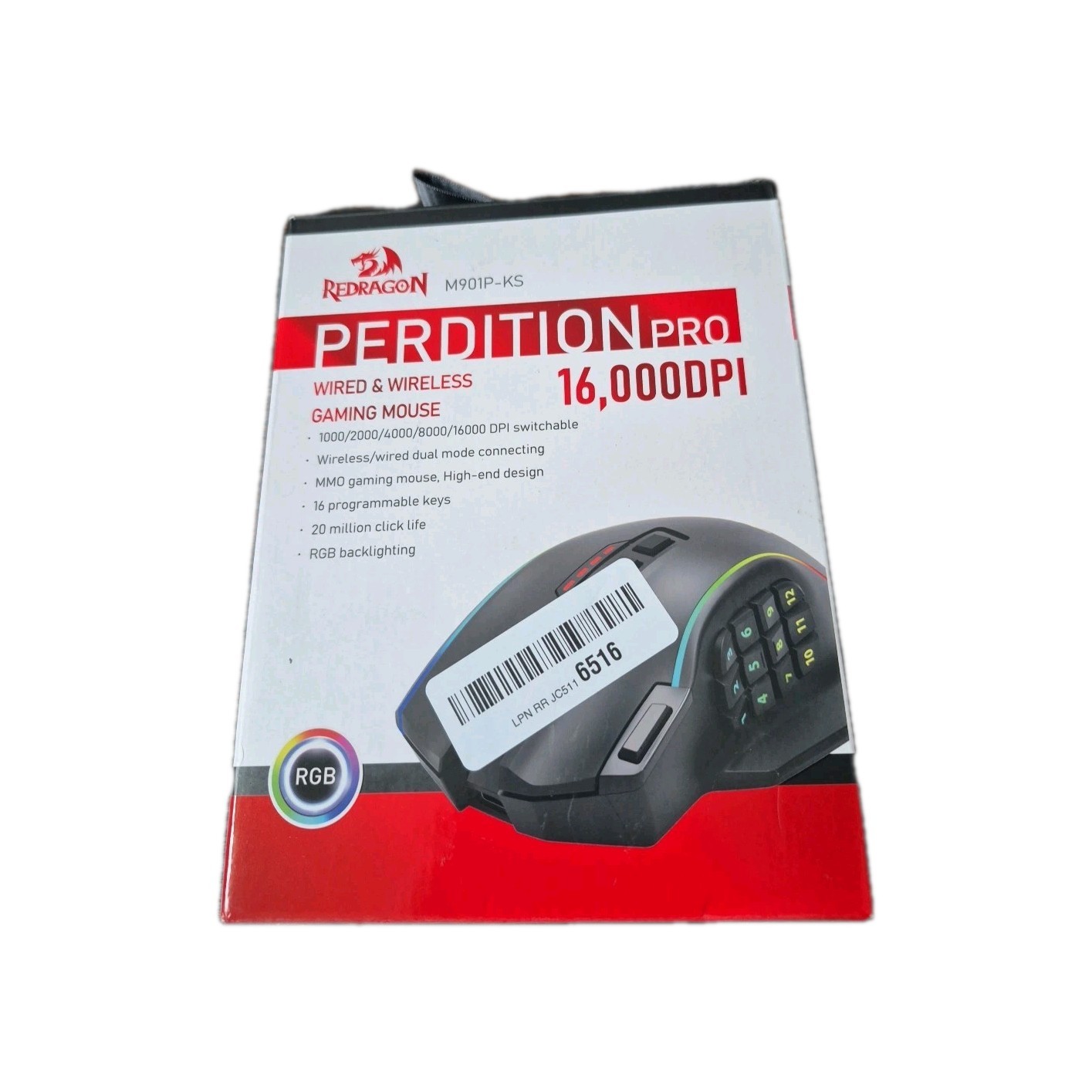 Redragon Perdition Pro Wired/Wireless Mouse Color Backlit / Open Box (no cord)