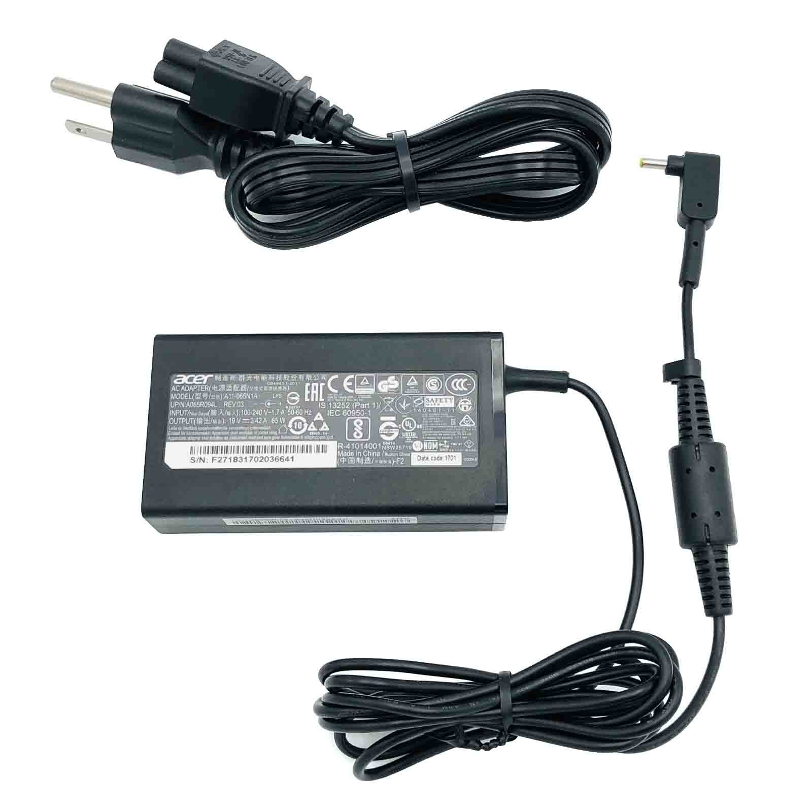Original Acer A11-065N1A AC Adapter Charger 19V 3.42A 65W 3.0x1.1mm