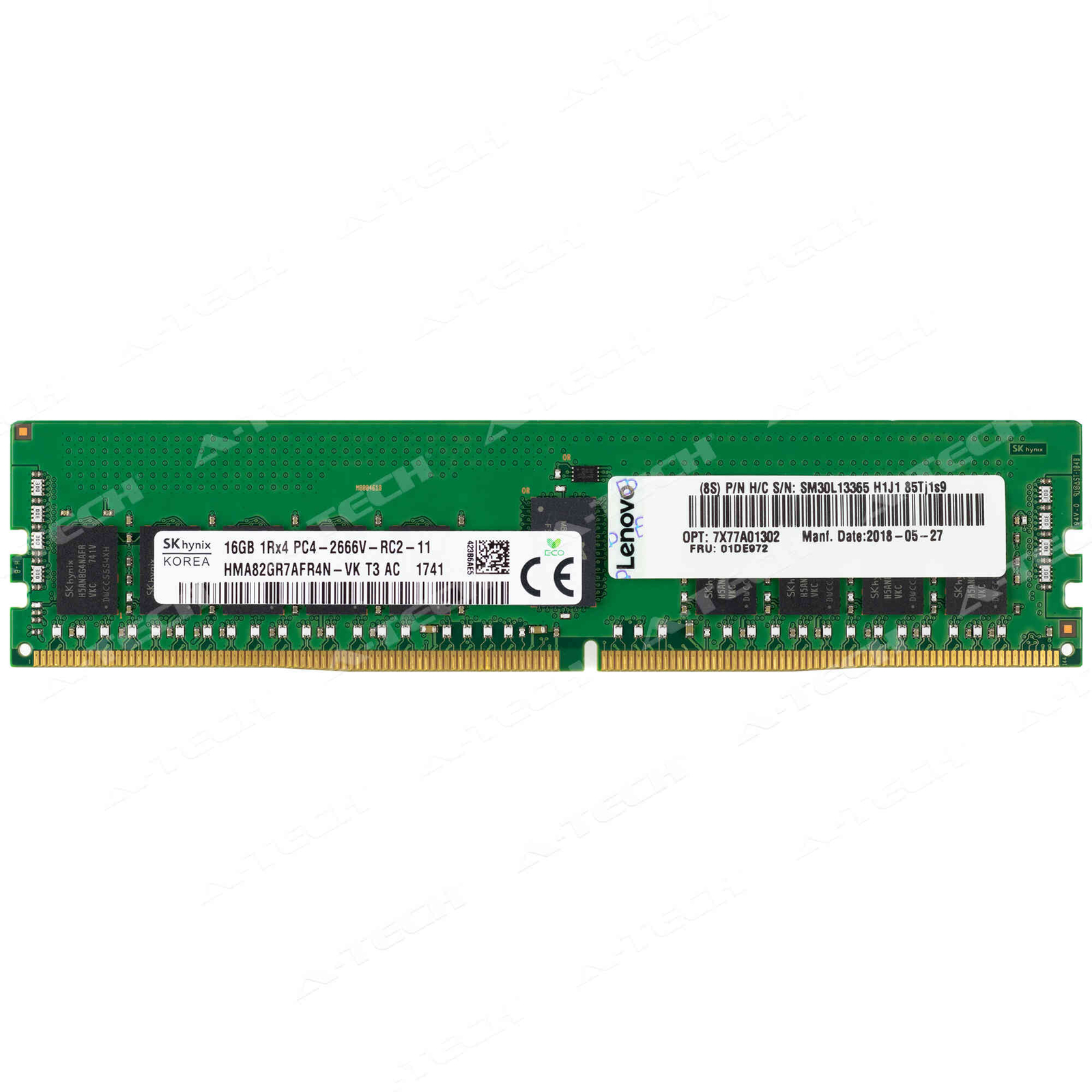 IBM-Lenovo 16GB DDR4-2666 PC4-21300 RDIMM 7X77A01302 01DE972 Server Memory RAM