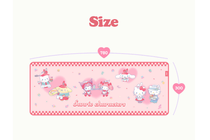 Sanrio genuine Long Mouse Pad Desk Mat Group pattern, Mymelody