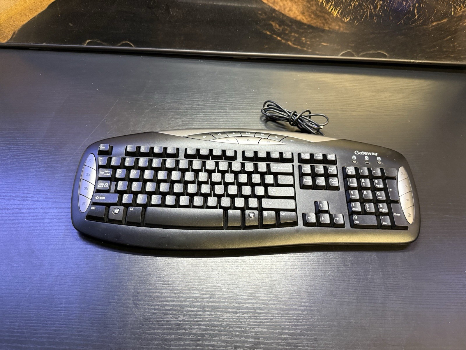 Gateway KB-0401 Wired PS/2 Multimedia Keyboard Black Silver Vintage PC