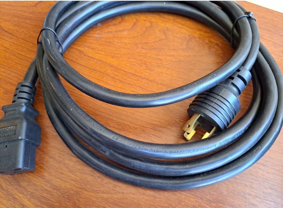 Yung Li E152635 Heavy Duty Power Cord-10ft, 12AWG, 20A/250V, NEMA L6-20P to YC18